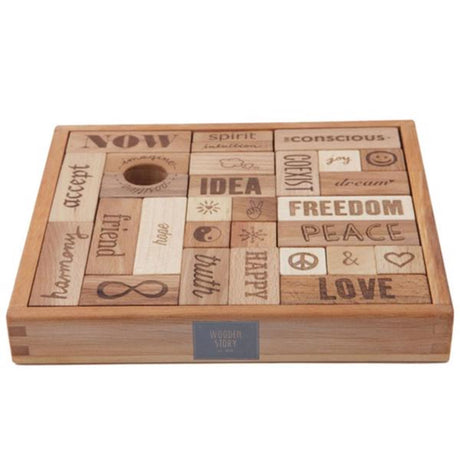 Wooden Blocks Peace&Love (29stk.)