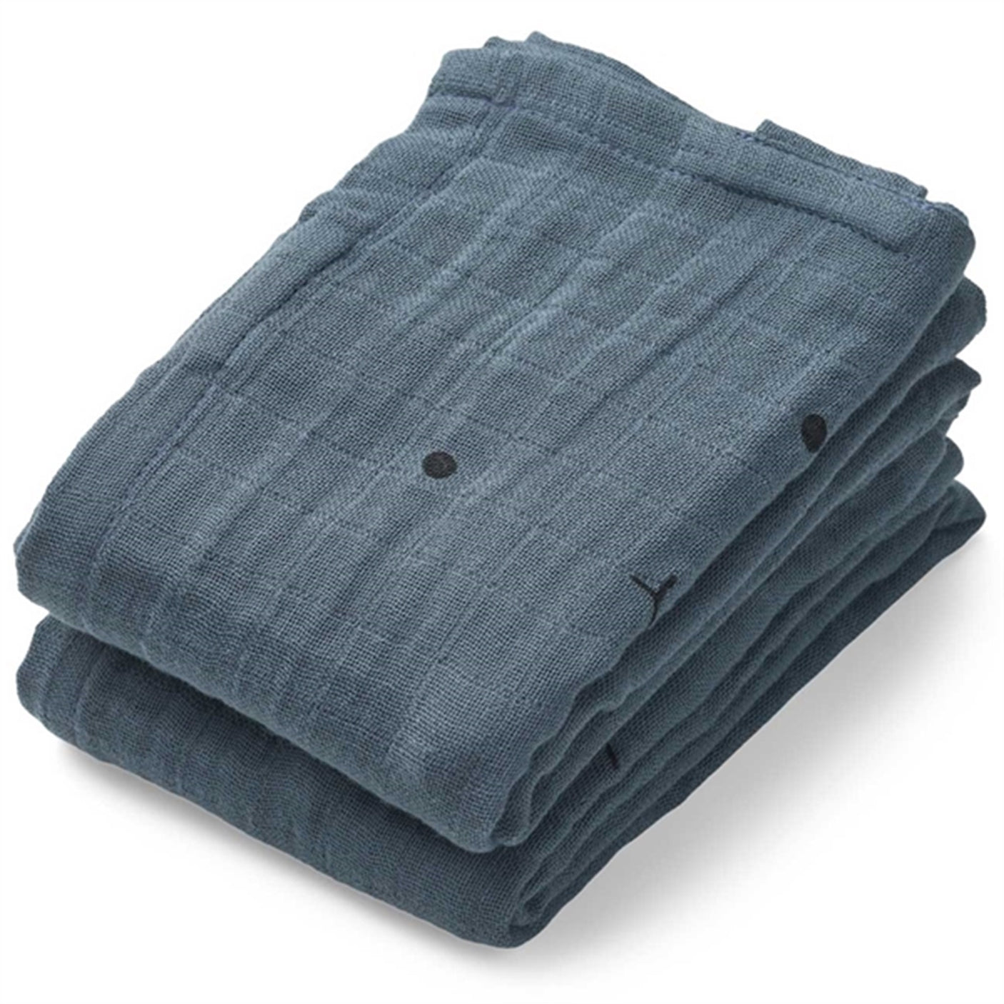 Liewood Hannah Muslin Cloth Rabbit 2 Pack Whale Blue