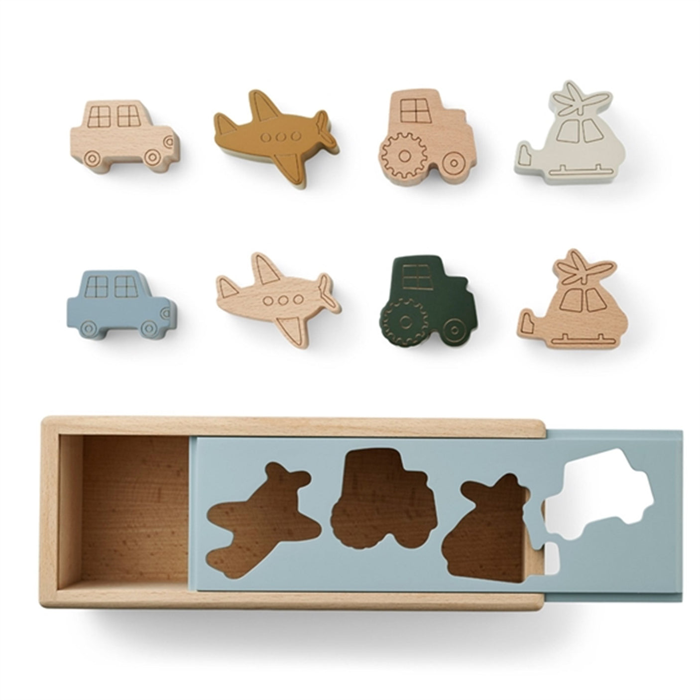 Liewood Midas Puzzle Box Vehicles/Blue Fog Multi Mix