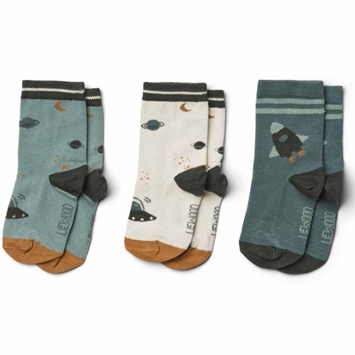 Liewood Silas Cotton Socks 3 Pack Space Blue Mix