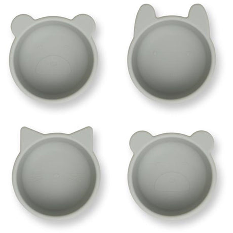 Liewood Malene Silicone Bowls 4-Pack Dove Blue