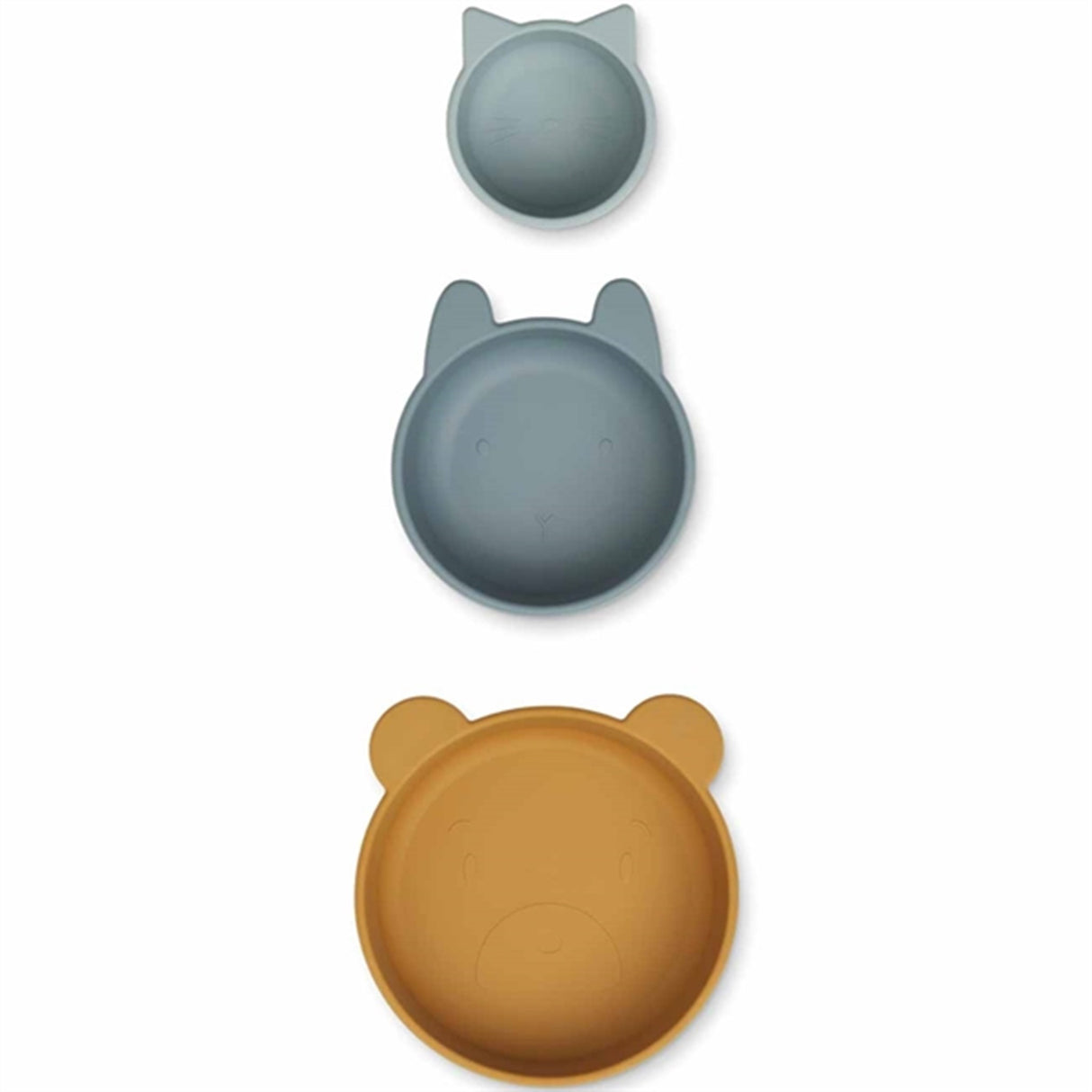 Liewood Eddie Silicone Bowls 3-Pack Caramel/Blue Multi Mix