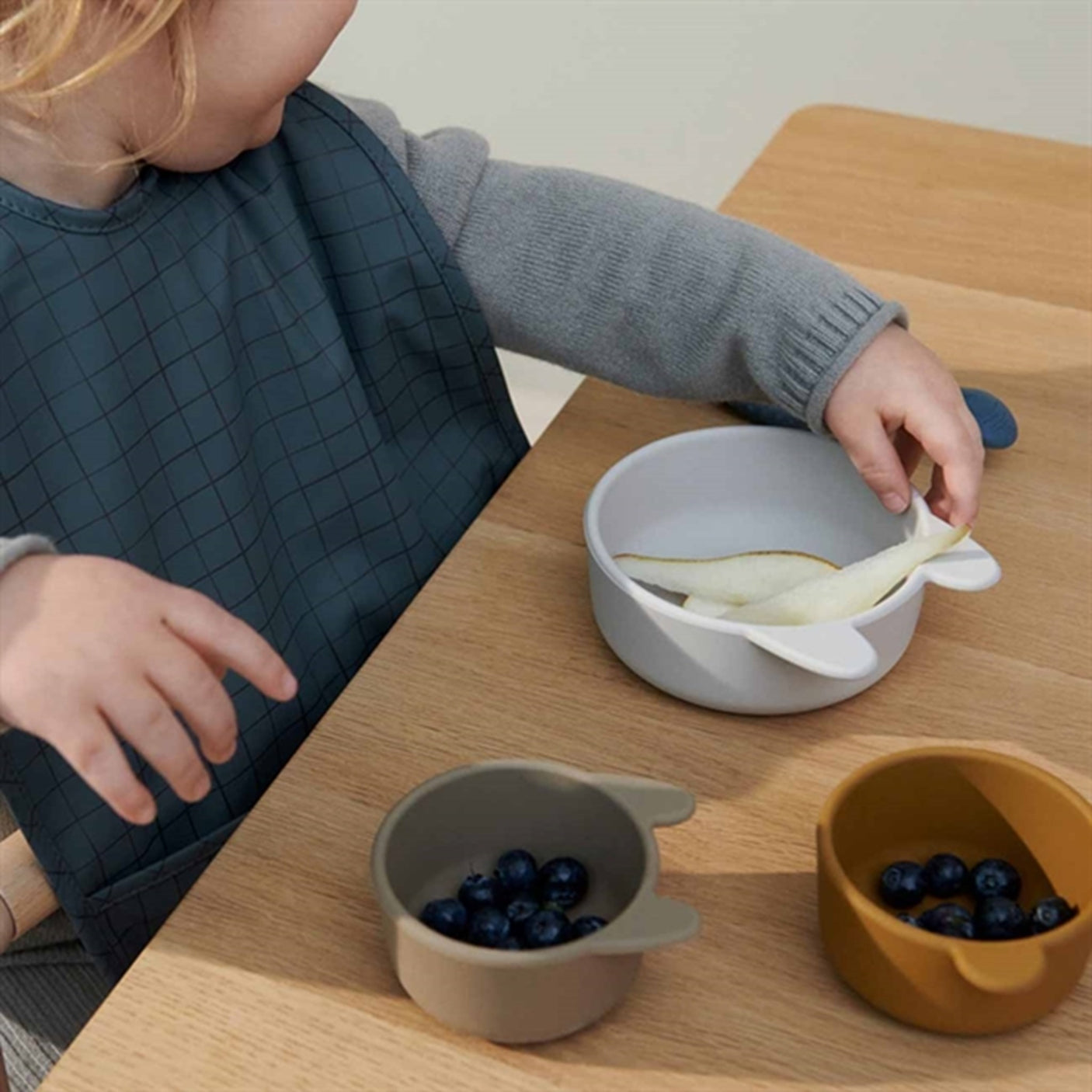 Liewood Eddie Silicone Bowls 3-Pack Caramel/Blue Multi Mix