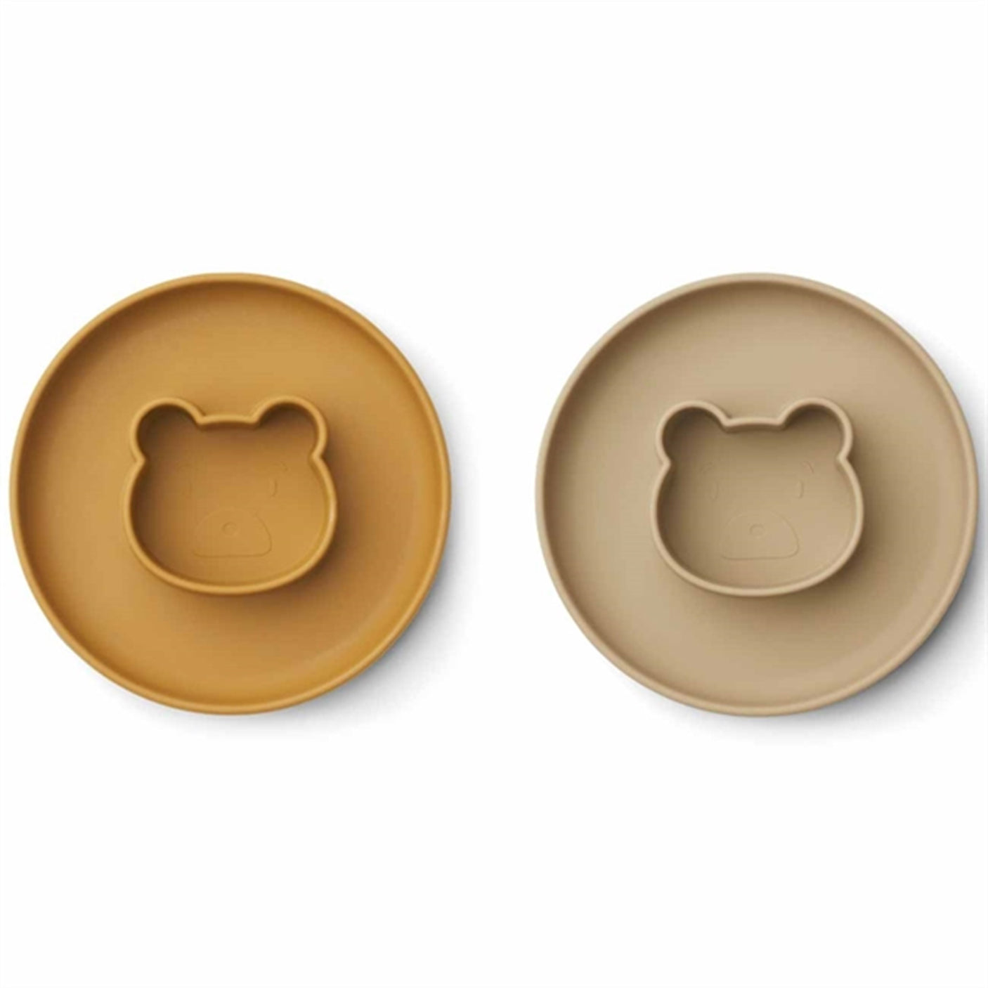 Liewood Gordon Silicone Plates 2-pak Mr Bear Golden Caramel / Oat Mix