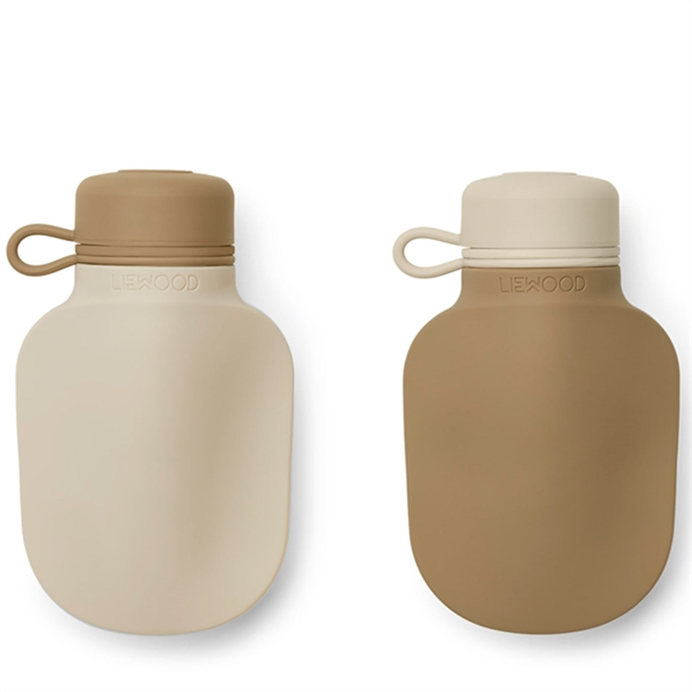 Liewood Silvia Silicone Smoothie bottle 2-pack Sandy Khaki mix
