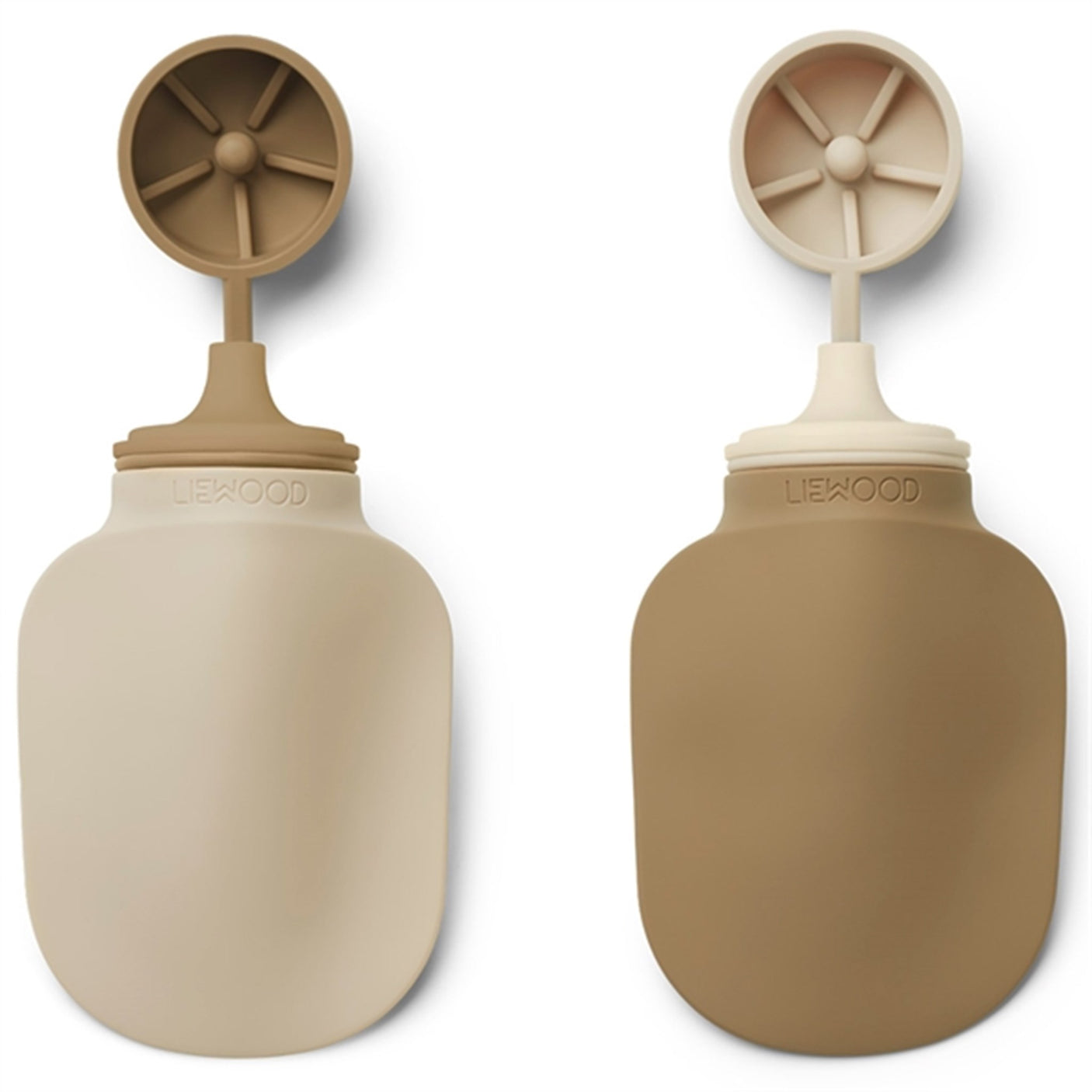 Liewood Silvia Silicone Smoothie bottle 2-pack Sandy Khaki mix