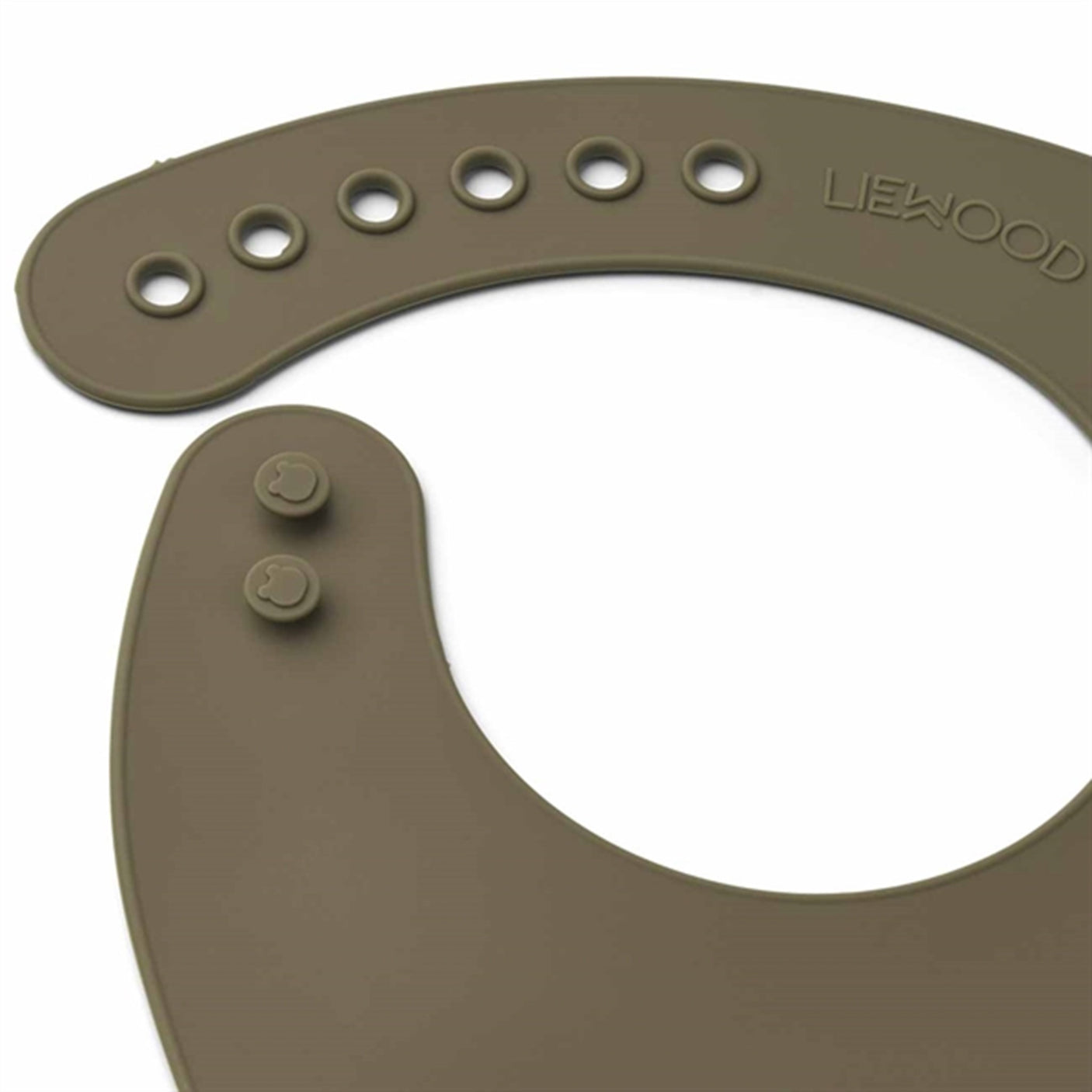 Liewood Tilda Silicone Bib 2-Pack Mr Bear Khaki/Blue Fog Mix