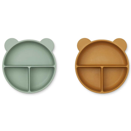 Liewood Conny Silicone Divider Bowl 2-pack Peppermint Golden Caramel Mix