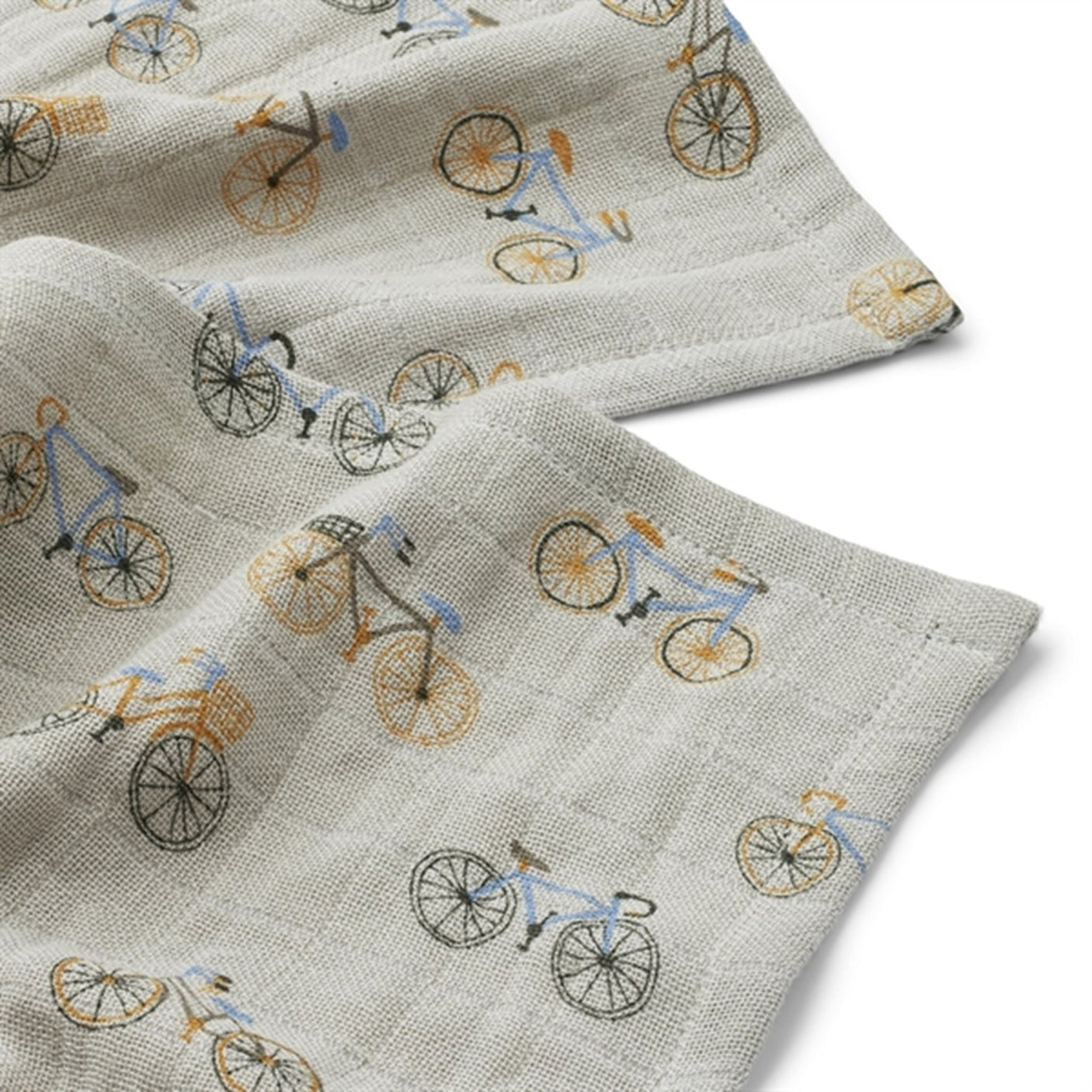 Liewood Lewis Muslin Cloths 2-pak Bicycle Cloud Blue