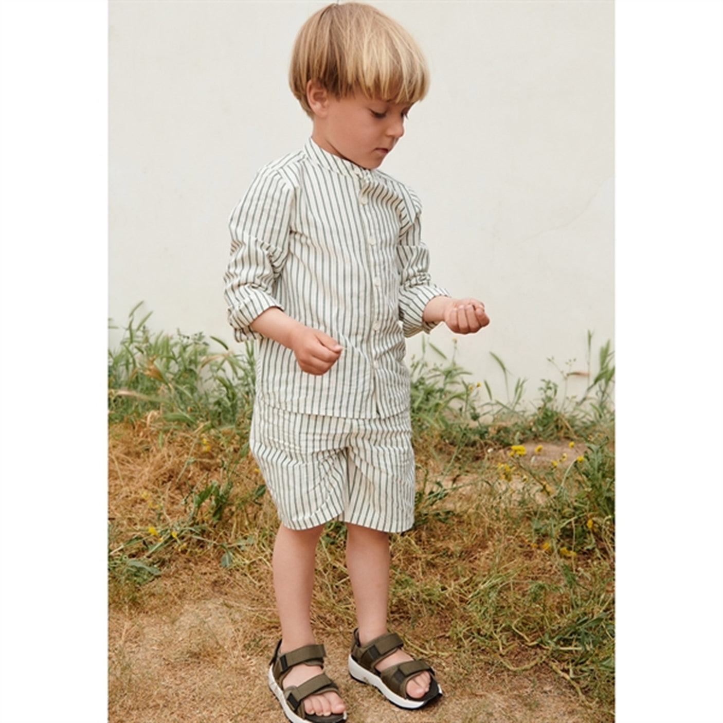 Liewood Monori Y/D Stripe Shorts Y/D Stripes Garden Green/Creme De La Creme