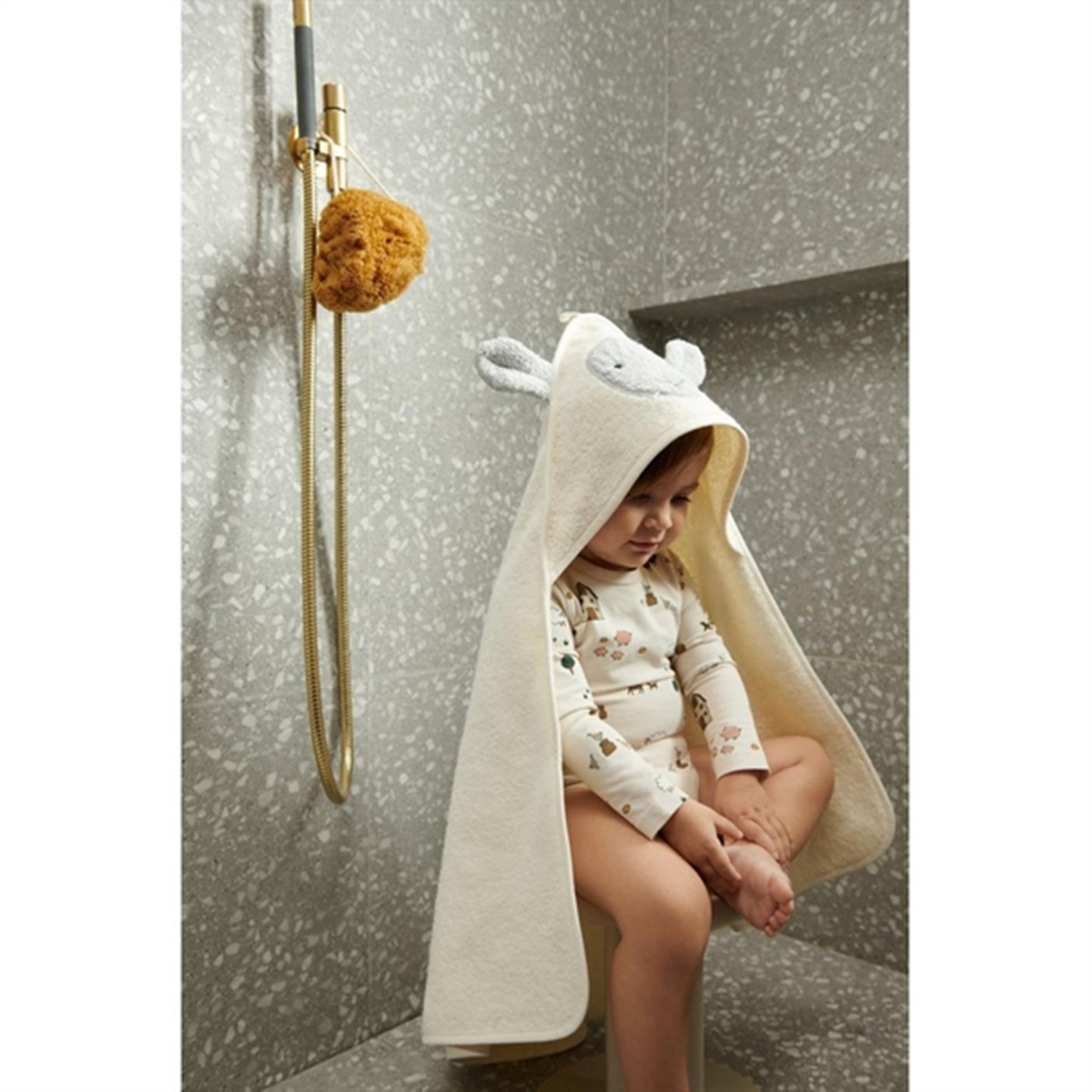 Liewood Albert Sheep Hooded Towel Creme De La Creme