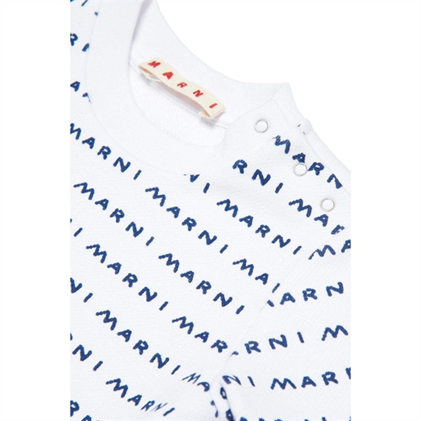 Marni White Blue Logo Sweater