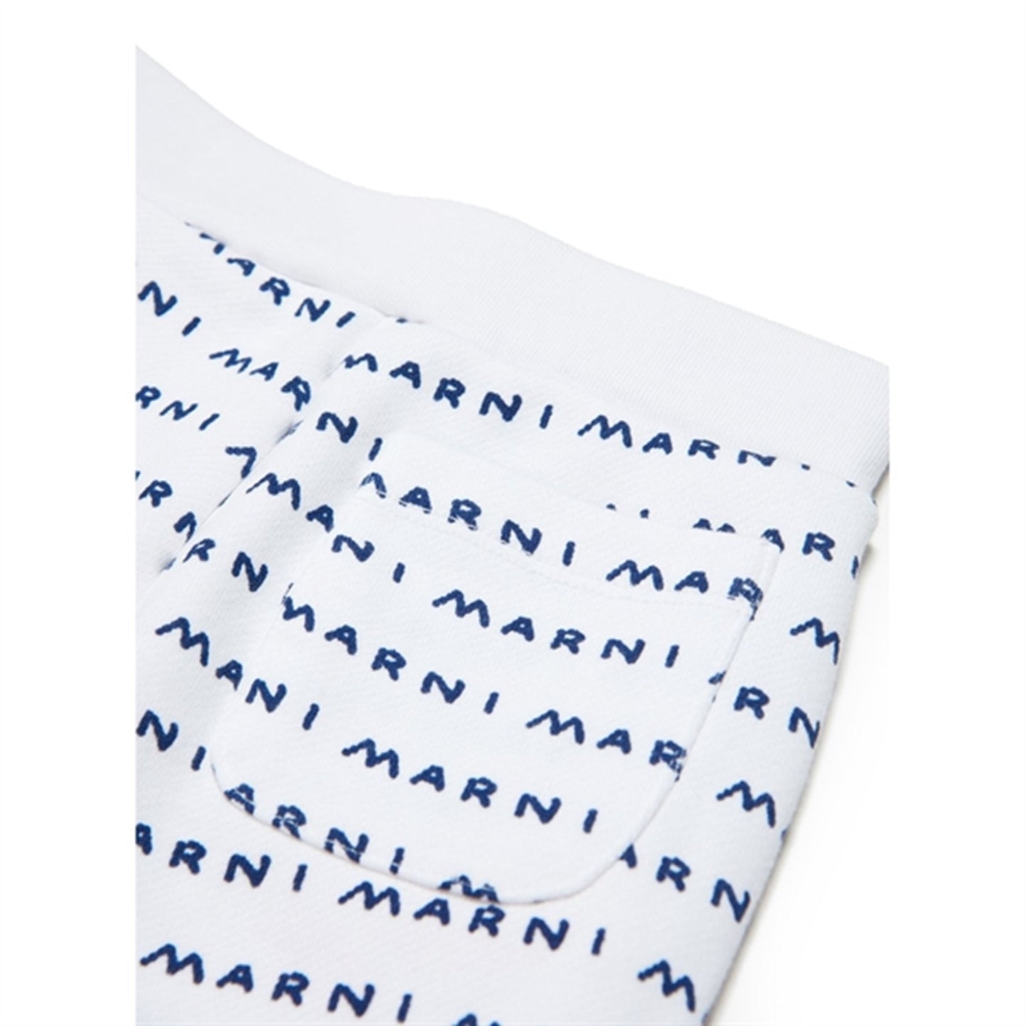 Marni White Blue Logo Sweatpants