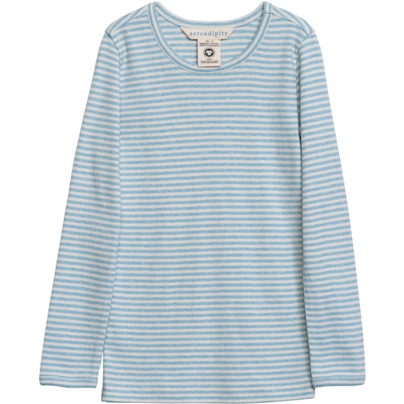 Serendipity Aqua/Ecru Stripe Slim Blouse