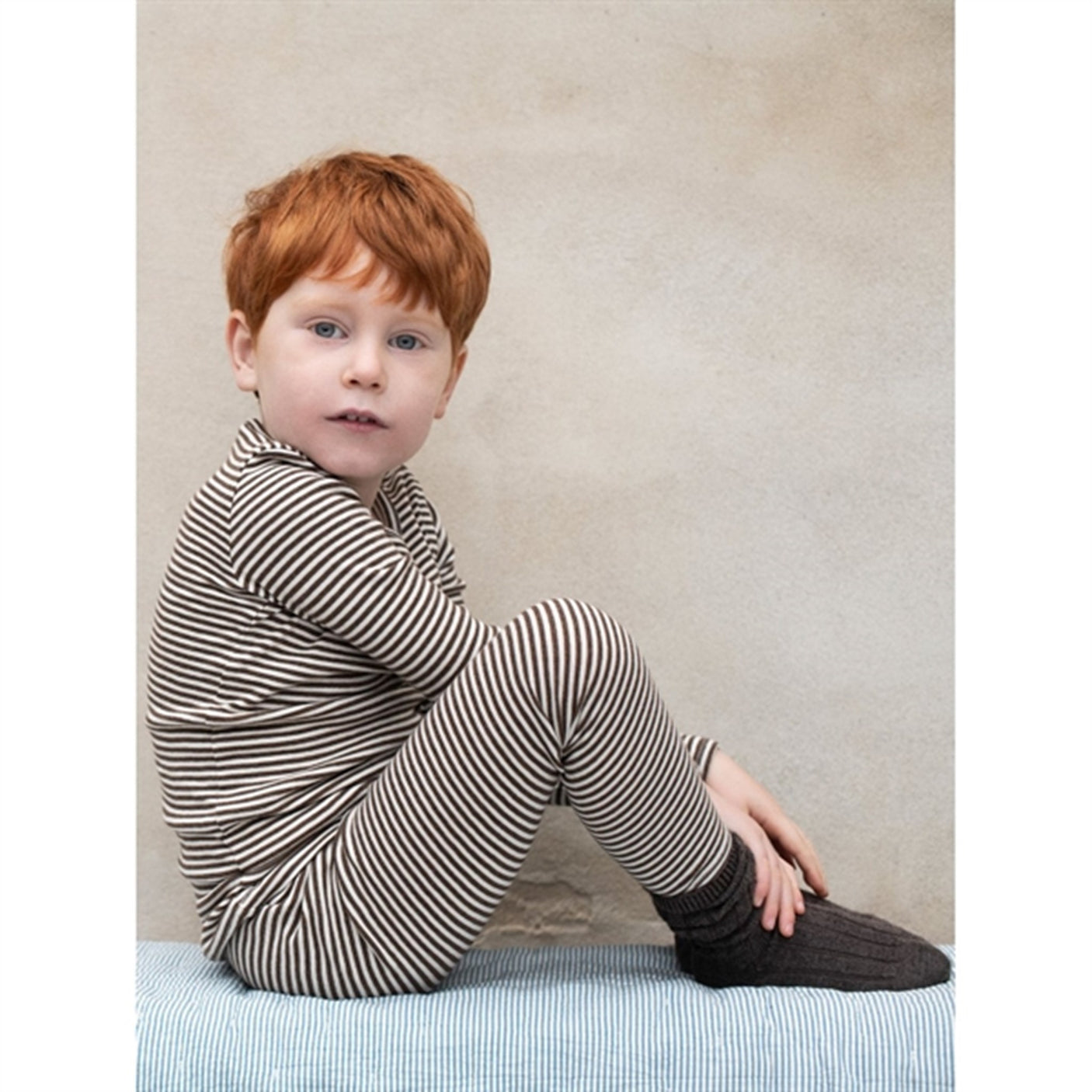 Serendipity Chestnut/Offwhite Slim Blouse Stripe