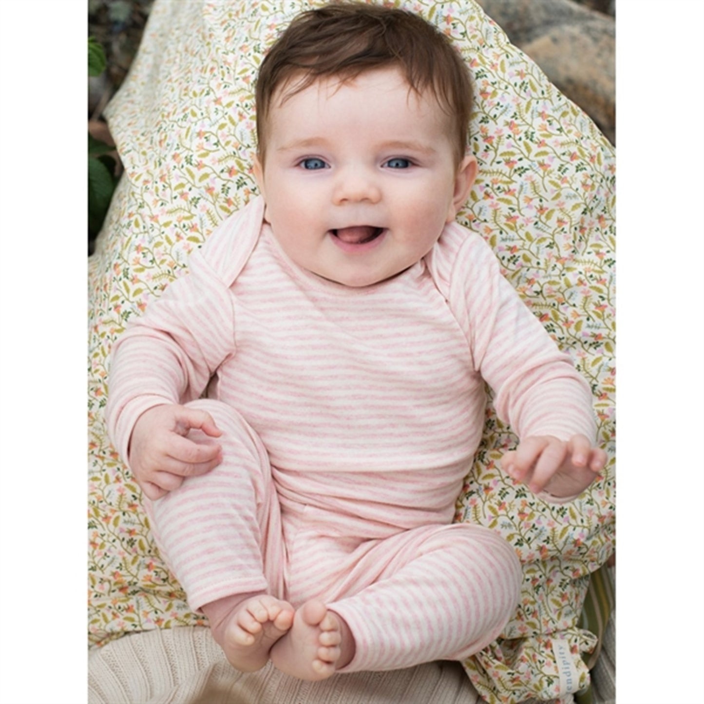 Serendipity Rosebud/Offwhite Baby Leggings Stripe