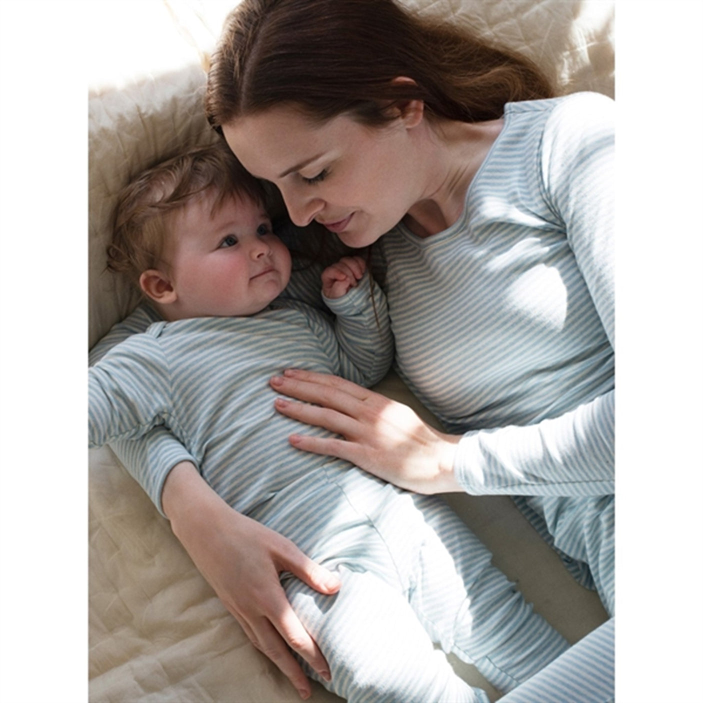 Serendipity Aqua/Ecru Stripe Leggings Baby