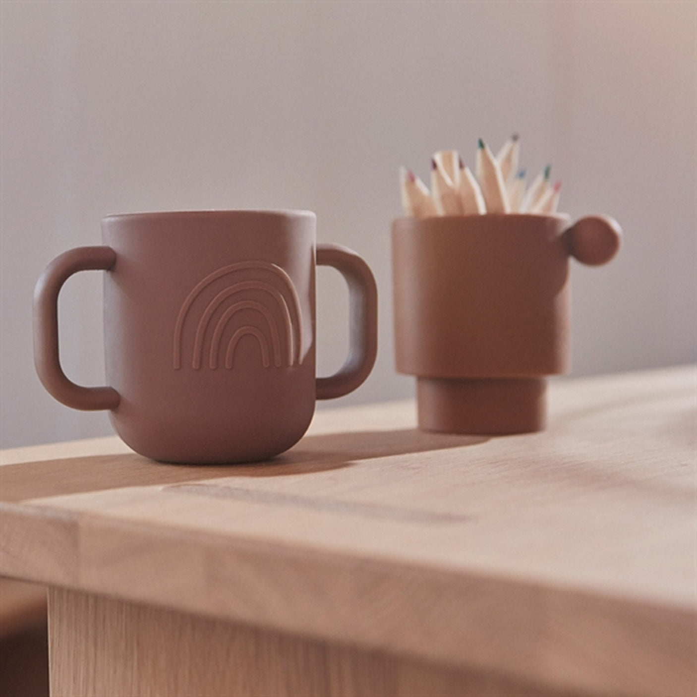 OYOY Kappu Cup 2-Pack Dusty Blue/Choko