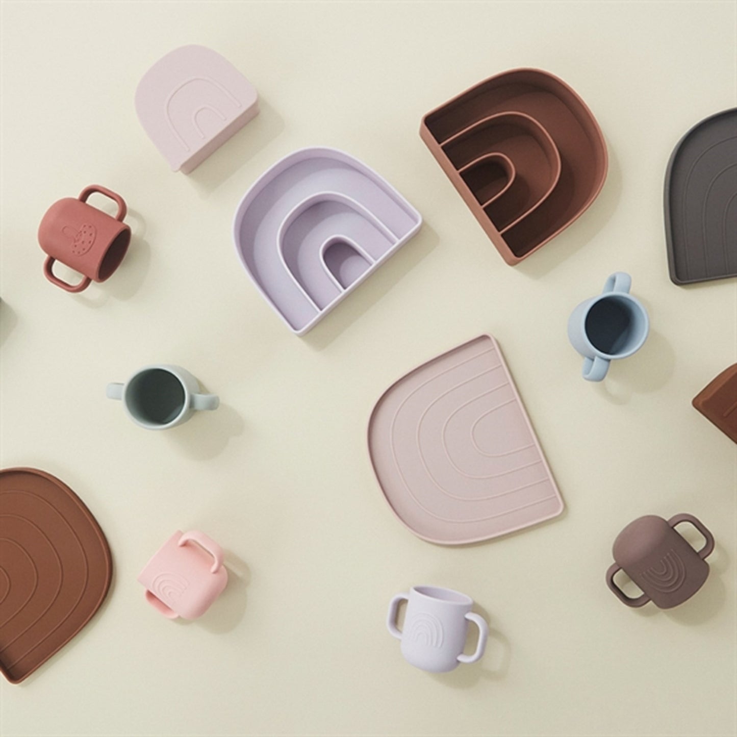 OYOY Rainbow Plate And Bowl Caramel/Lavender