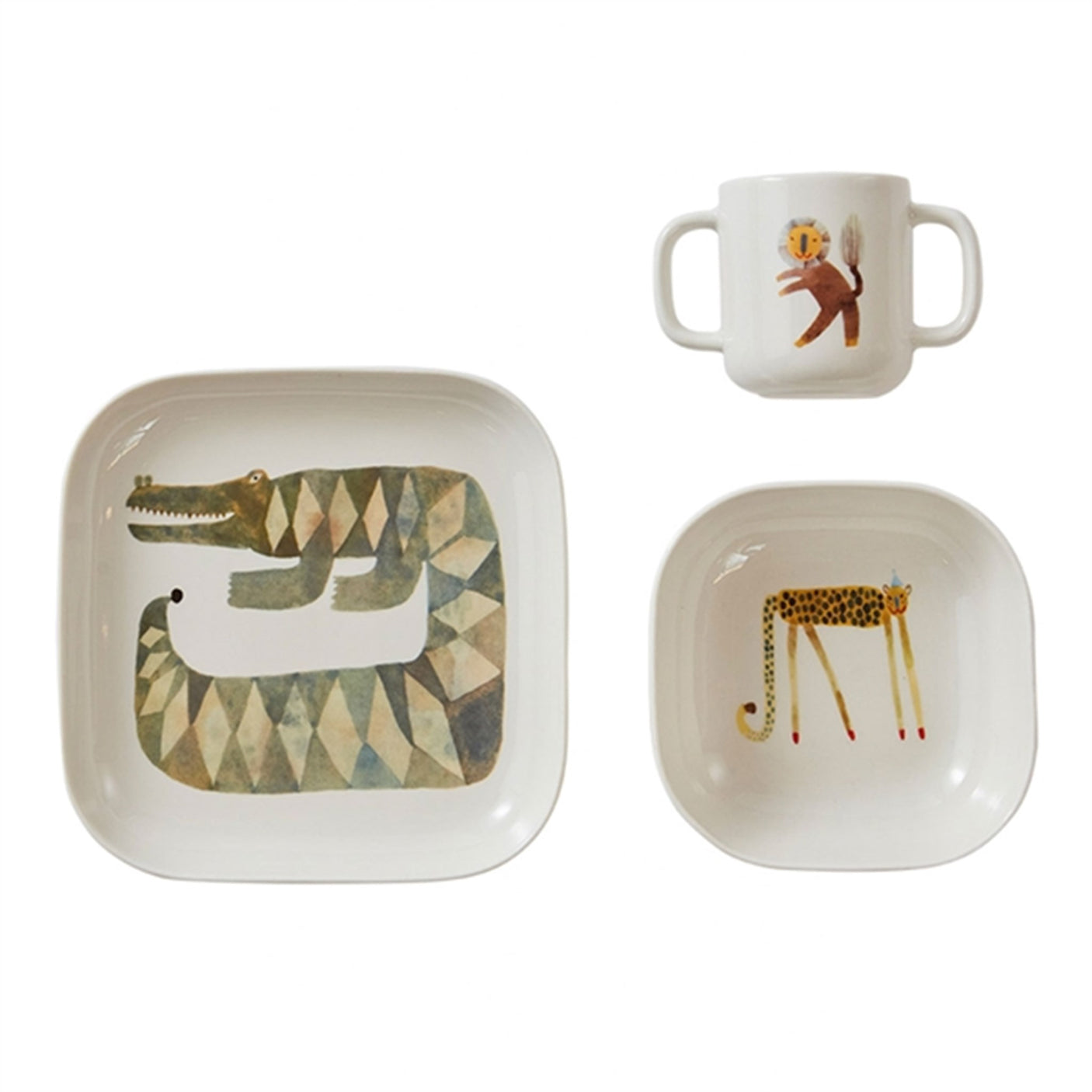 OYOY Moira Tableware Set Crocodile Gustav OffWhite