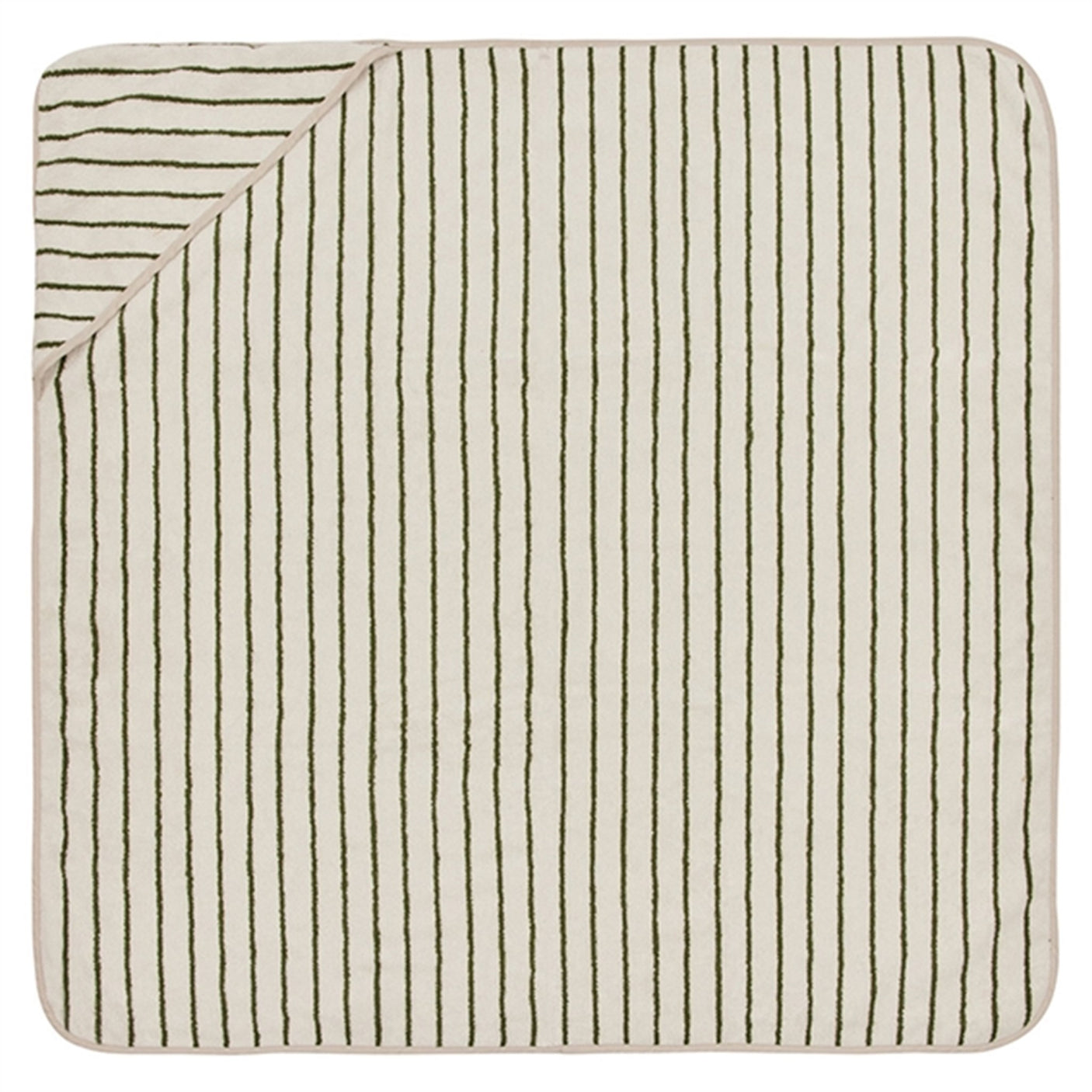 OYOY Raita Hooded Towel Green / Offwhite