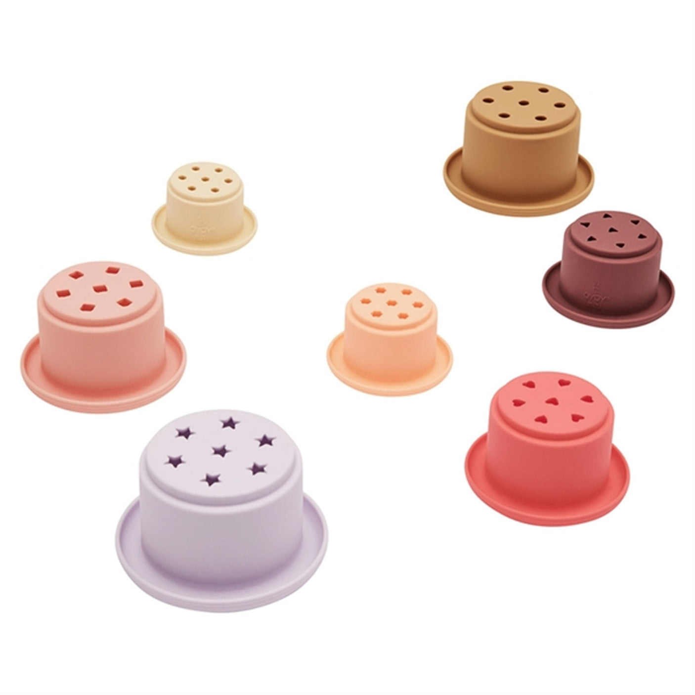 OYOY Tawa Silicone Stacking Cups Cherry Red / Vanilla