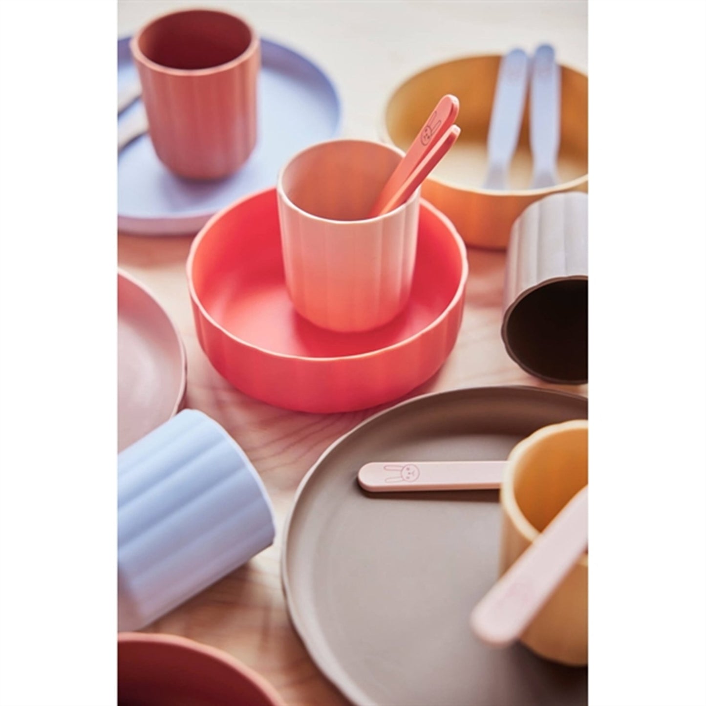 OYOY Pullo Plate and Bowl Rose / Apricot