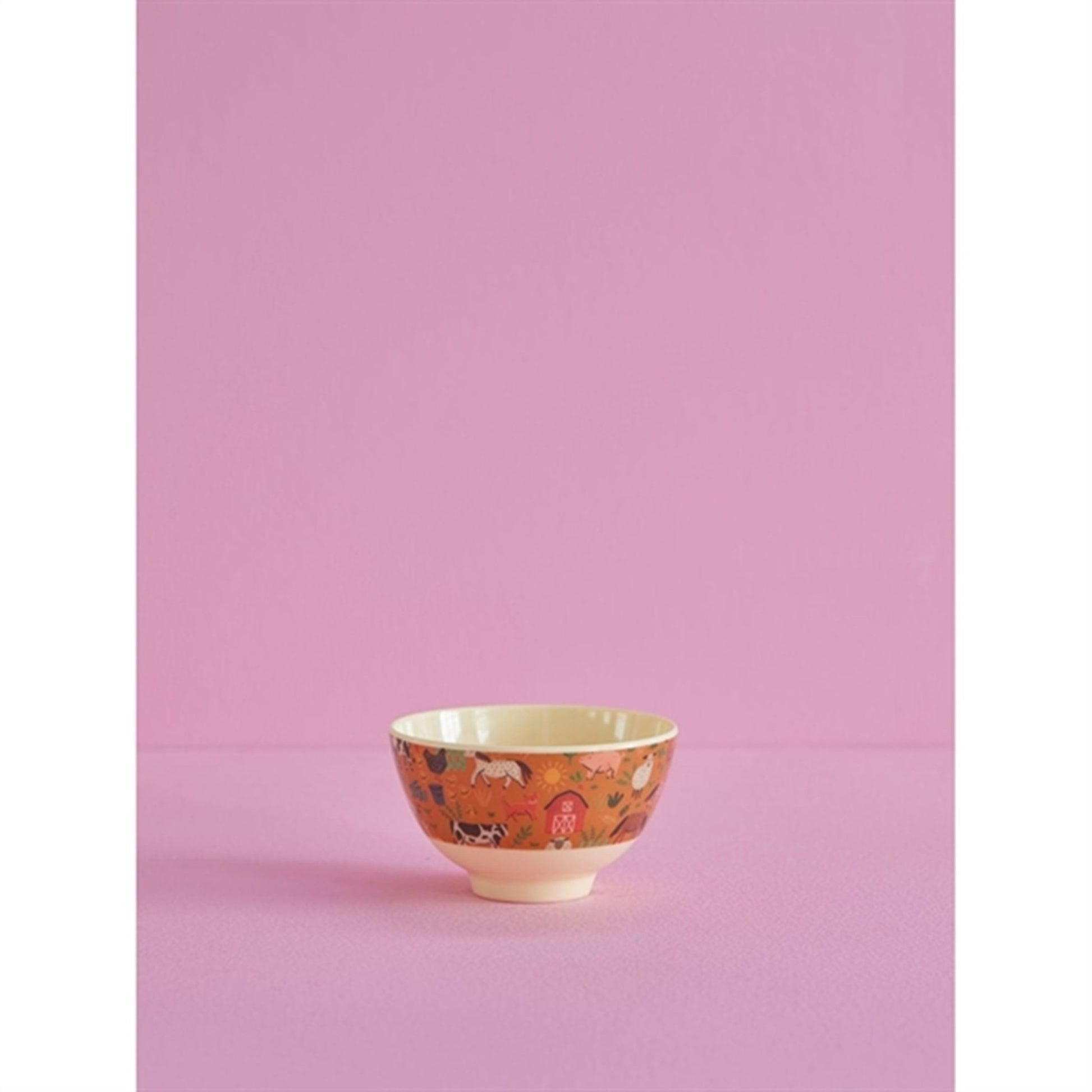 RICE Brown Farm Totable Small Melamine Bowl