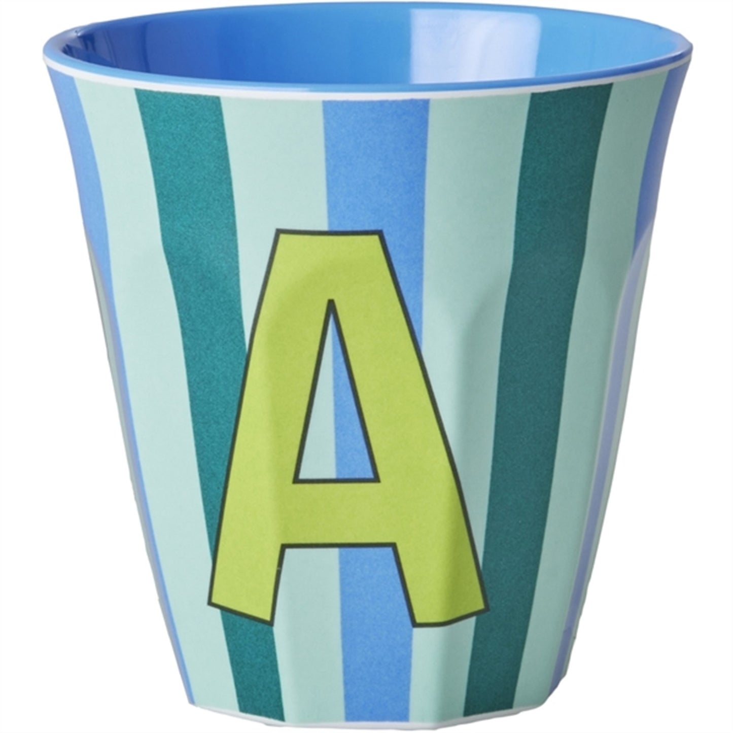 RICE Bluish Stripes Melamine Alphabet Cup