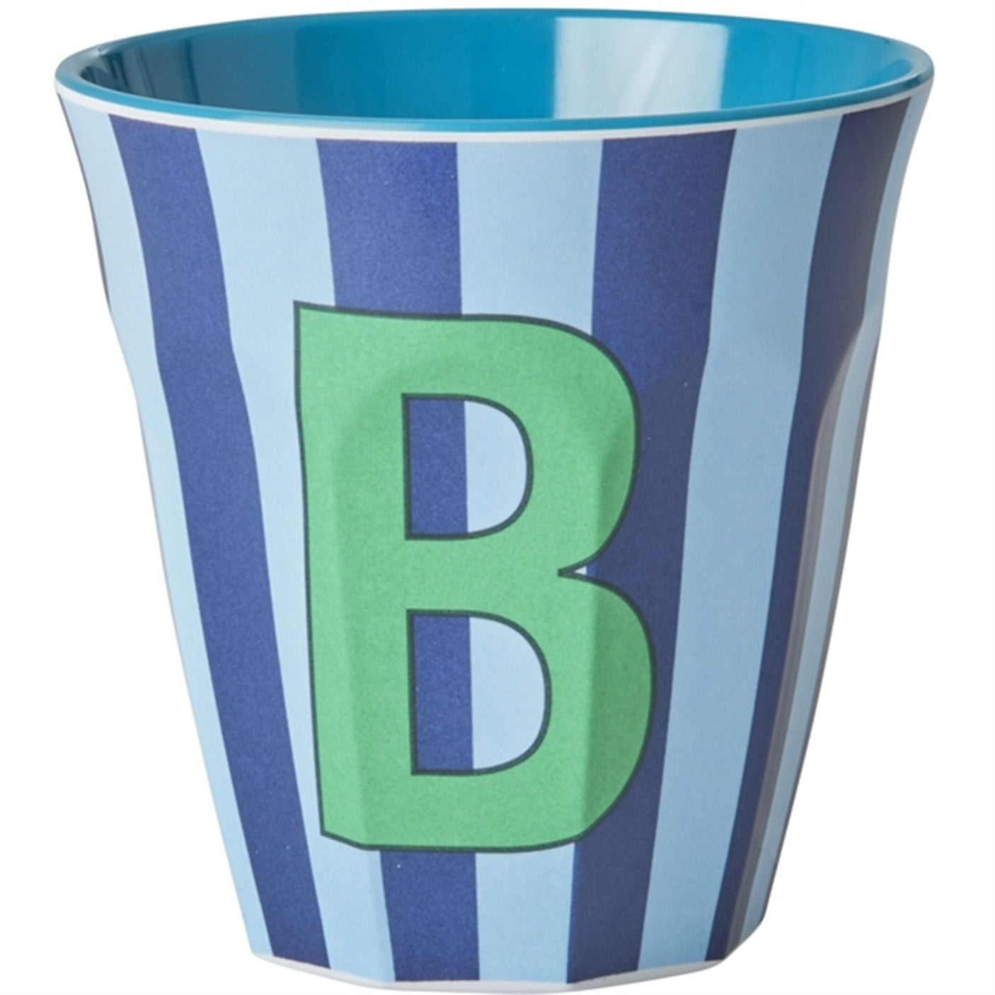 RICE Bluish Stripes Melamine Alphabet Cup