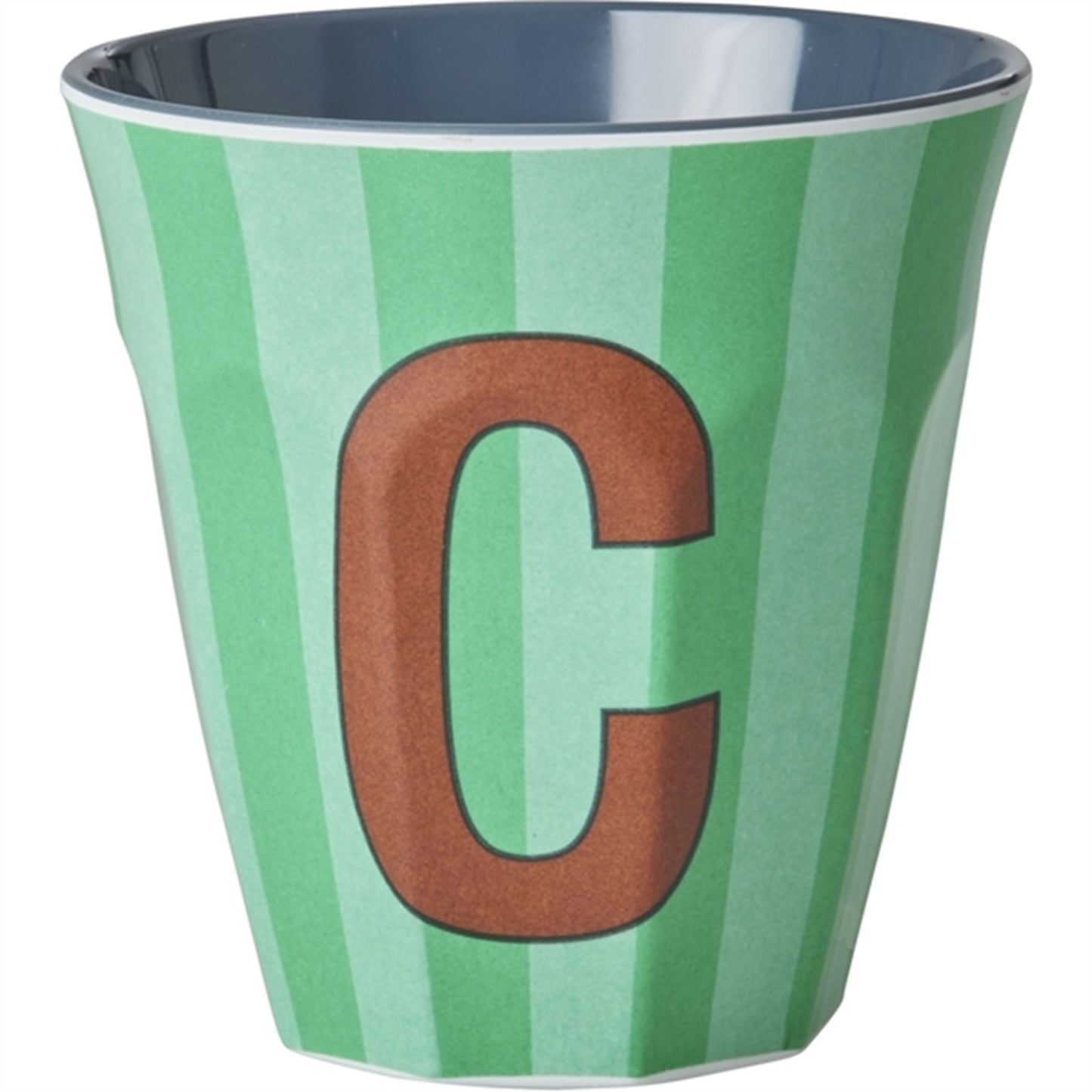 RICE Bluish Stripes Melamine Alphabet Cup