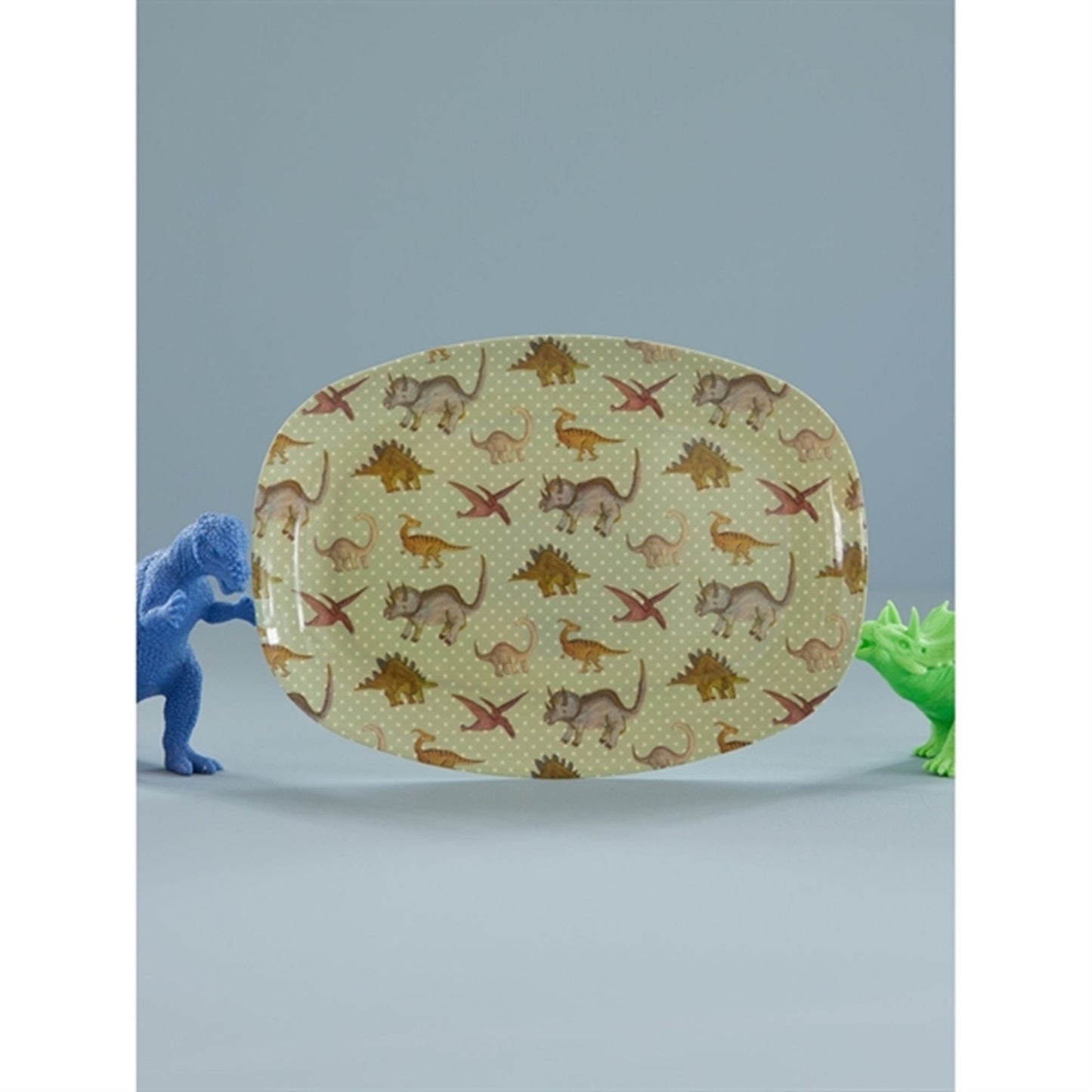 RICE New Dino Print Melamine Rectangular Plate