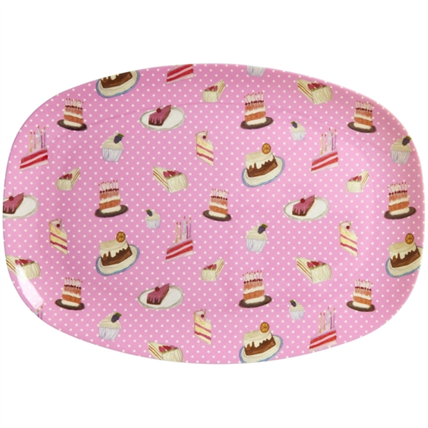 RICE Sweet Cake Print Melamine Rectangular Plate
