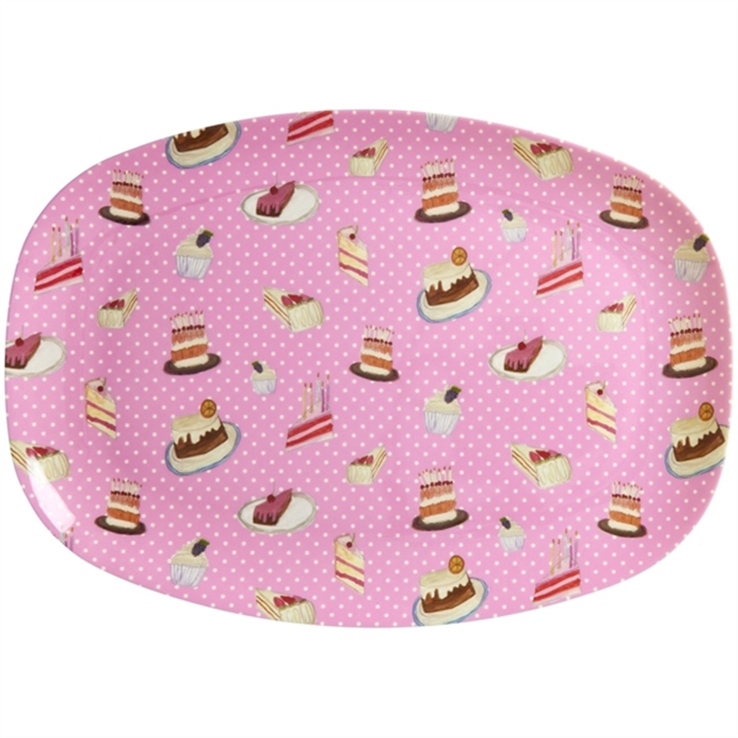 RICE Sweet Cake Print Melamine Rectangular Plate