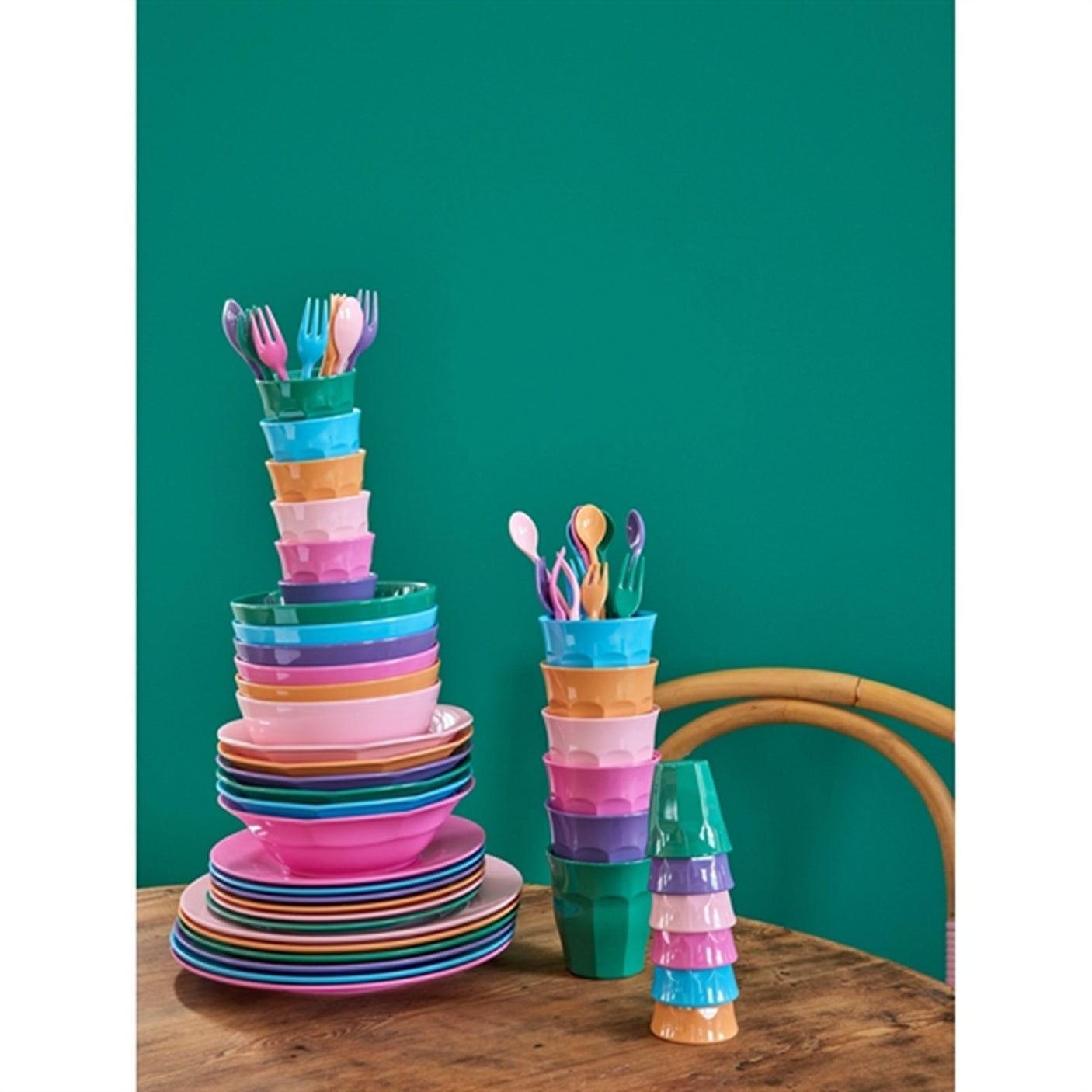 RICE Multicolor Melamine Latte Spoon 6-pack