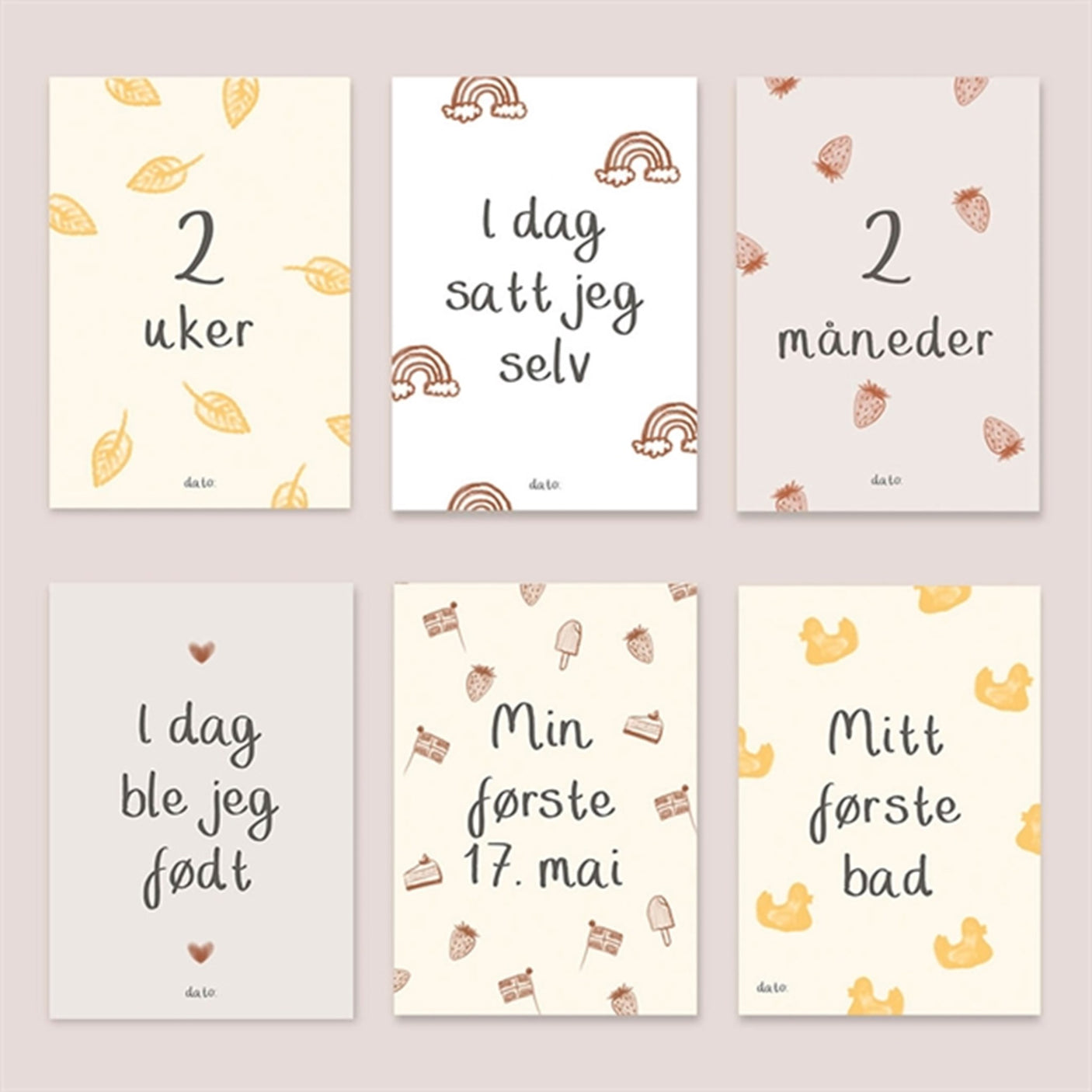 WITHWHITE Milestone Cards 35 Cards Norwegian