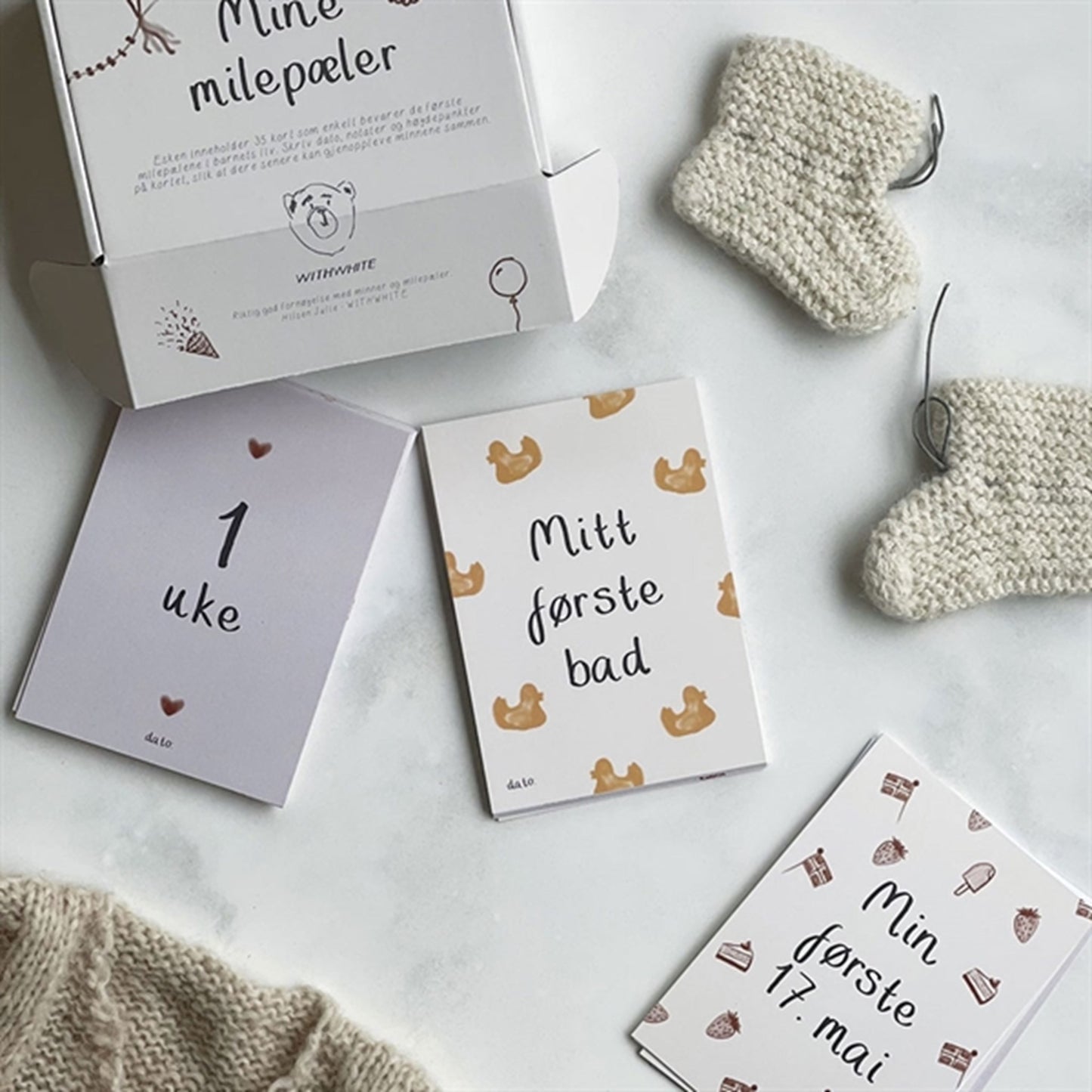 WITHWHITE Milestone Cards 35 Cards Norwegian