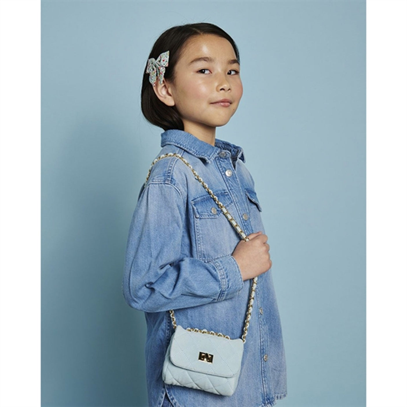Milledeux Small Velvet Bag Light Blue