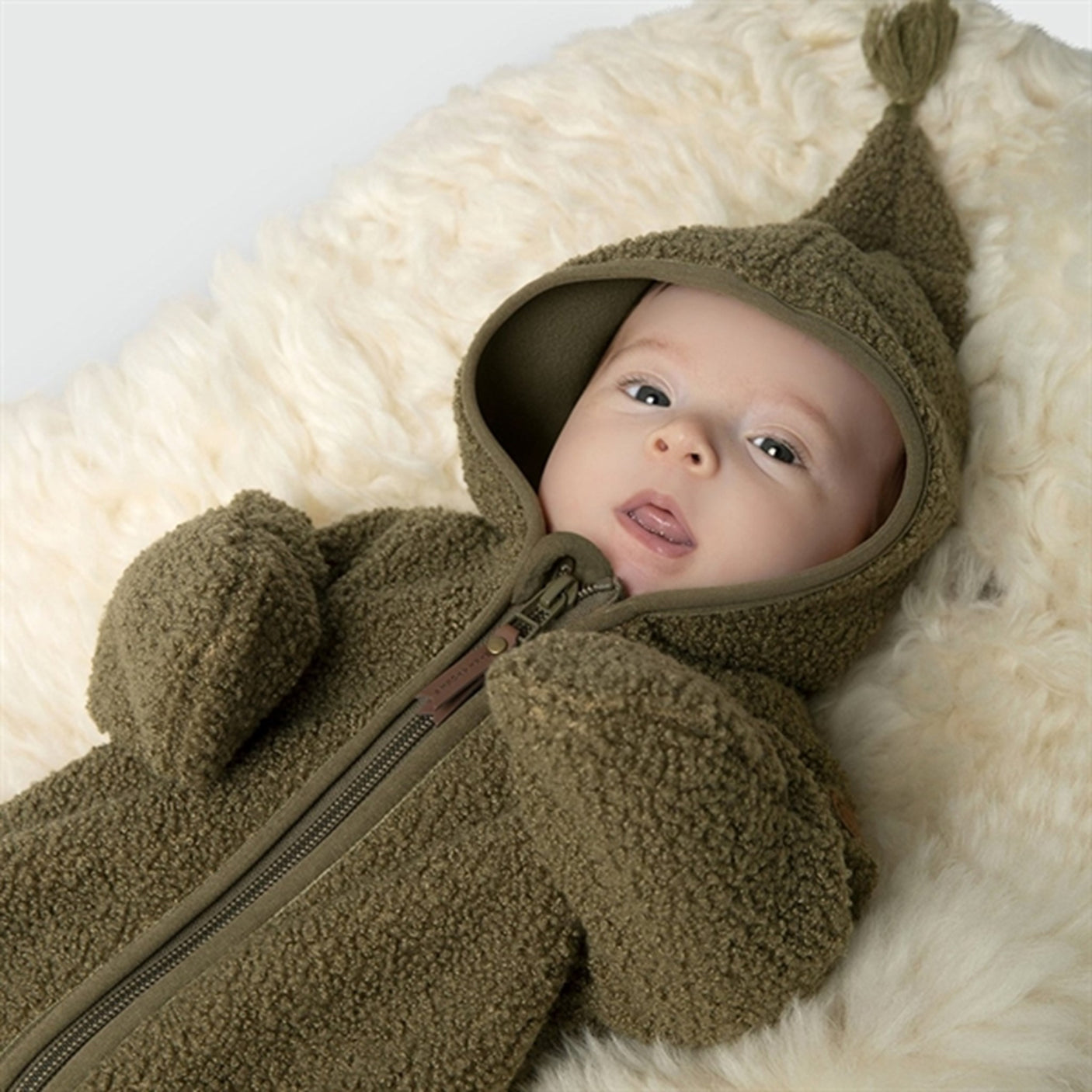 MINI A TURE Adel Teddy Fleece Jumpsuit Capers Green