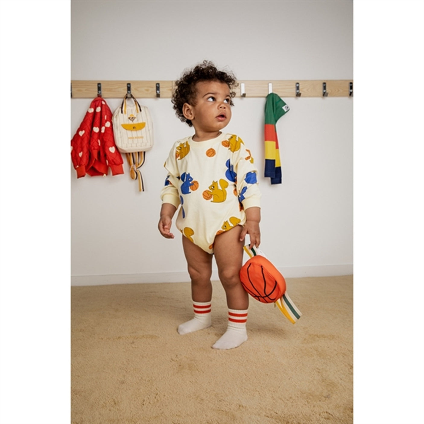 Mini Rodini Yellow Squirrels Aop Baby Set