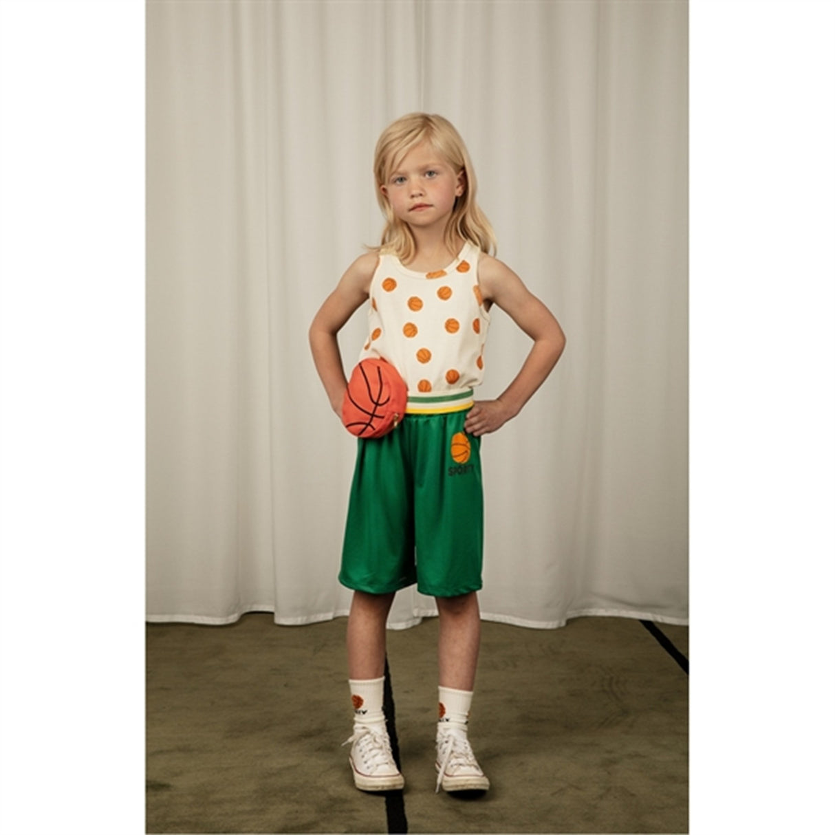 Mini Rodini Green Basket Mesh Sp Shorts