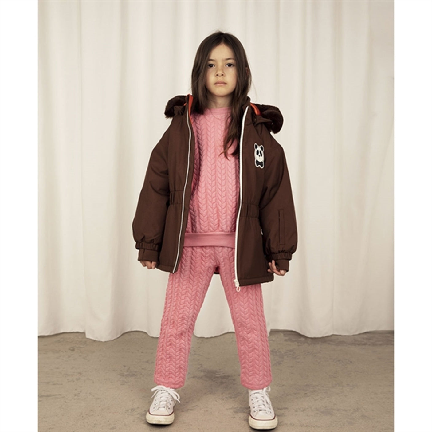 Mini Rodini Panda Soft Ski Jacket Brown