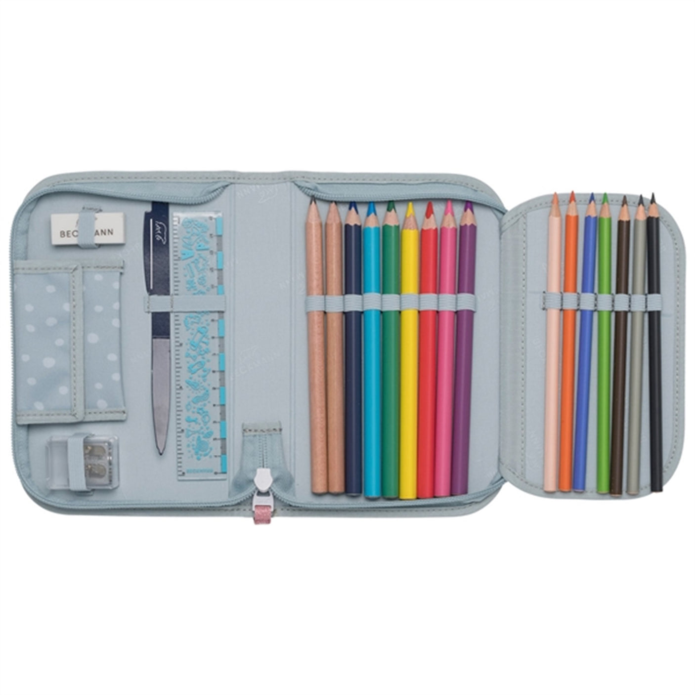 Beckmann Single Section Pencil Case Forest Deer Dusty Mint