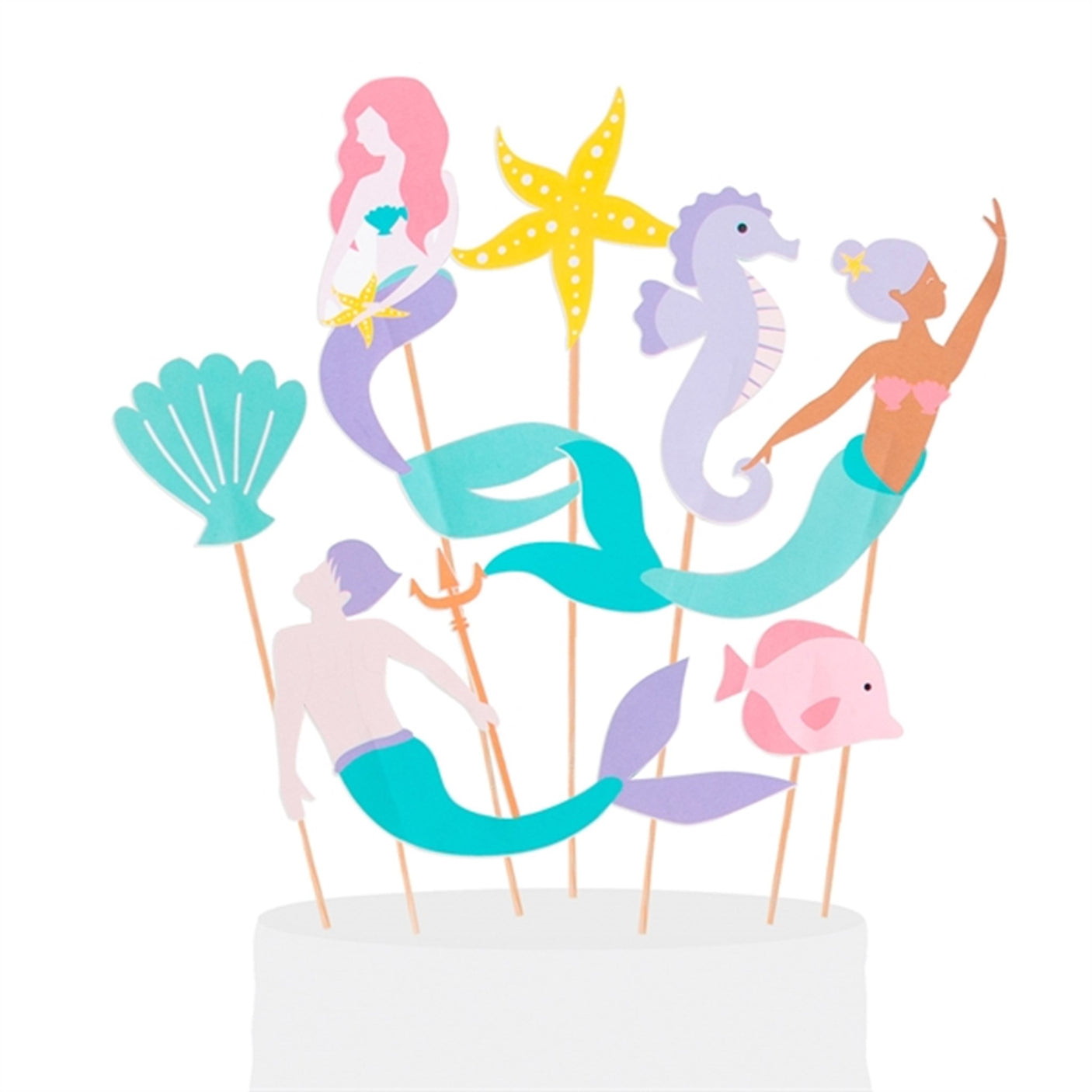 My Little Day Mermaid Cake Toppers 7 pcs