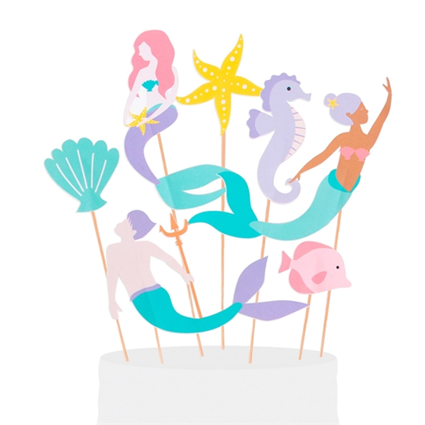 My Little Day Mermaid Cake Toppers 7 pcs