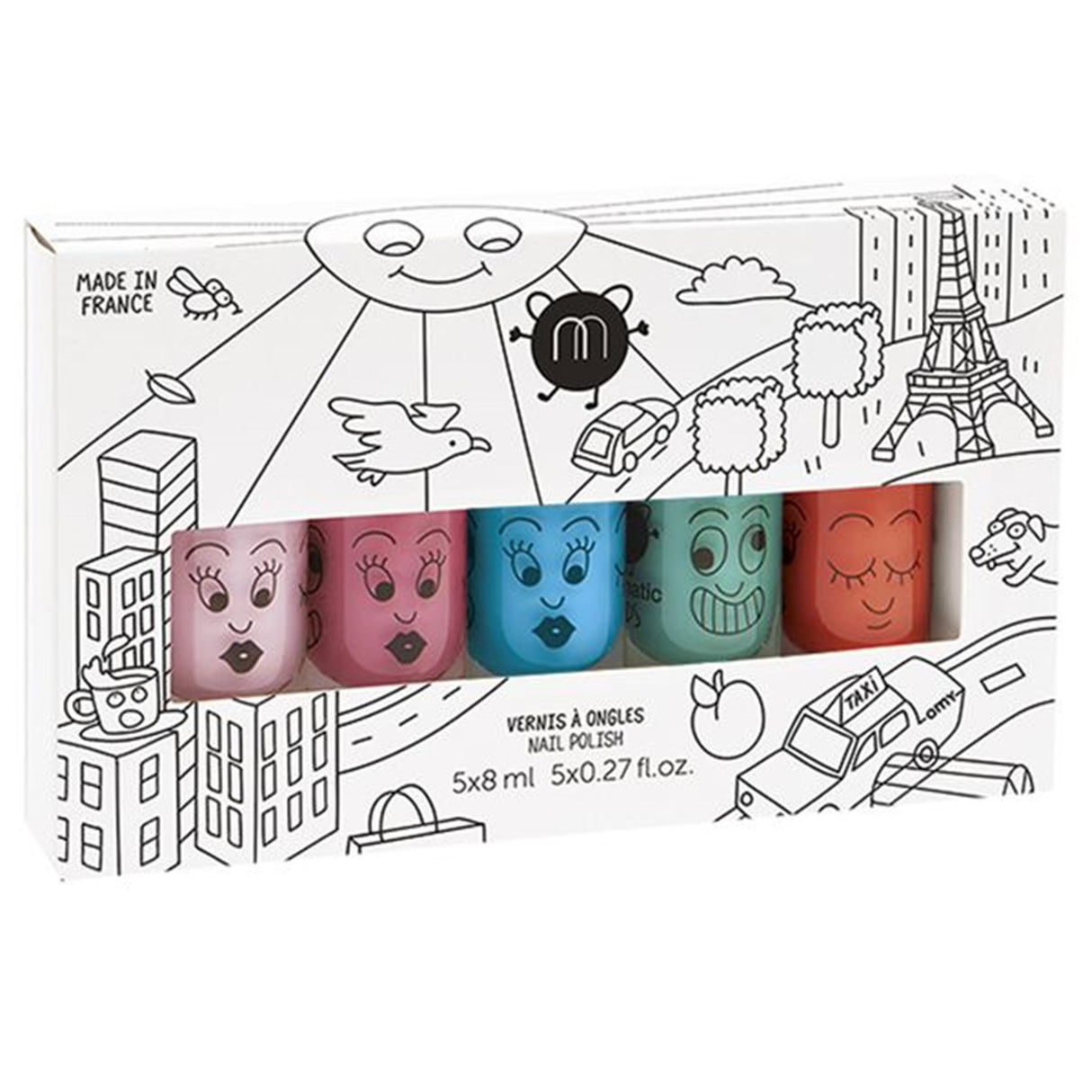 Nailmatic Nail Polish Vandbaseret 5 Pack City 5 Bella/Cookie/Freezy/Rio/Dori