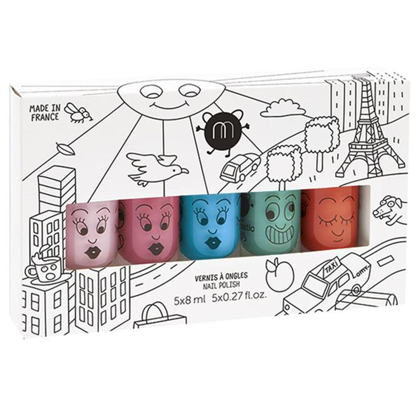 Nailmatic Nail Polish Vandbaseret 5 Pack City 5 Bella/Cookie/Freezy/Rio/Dori