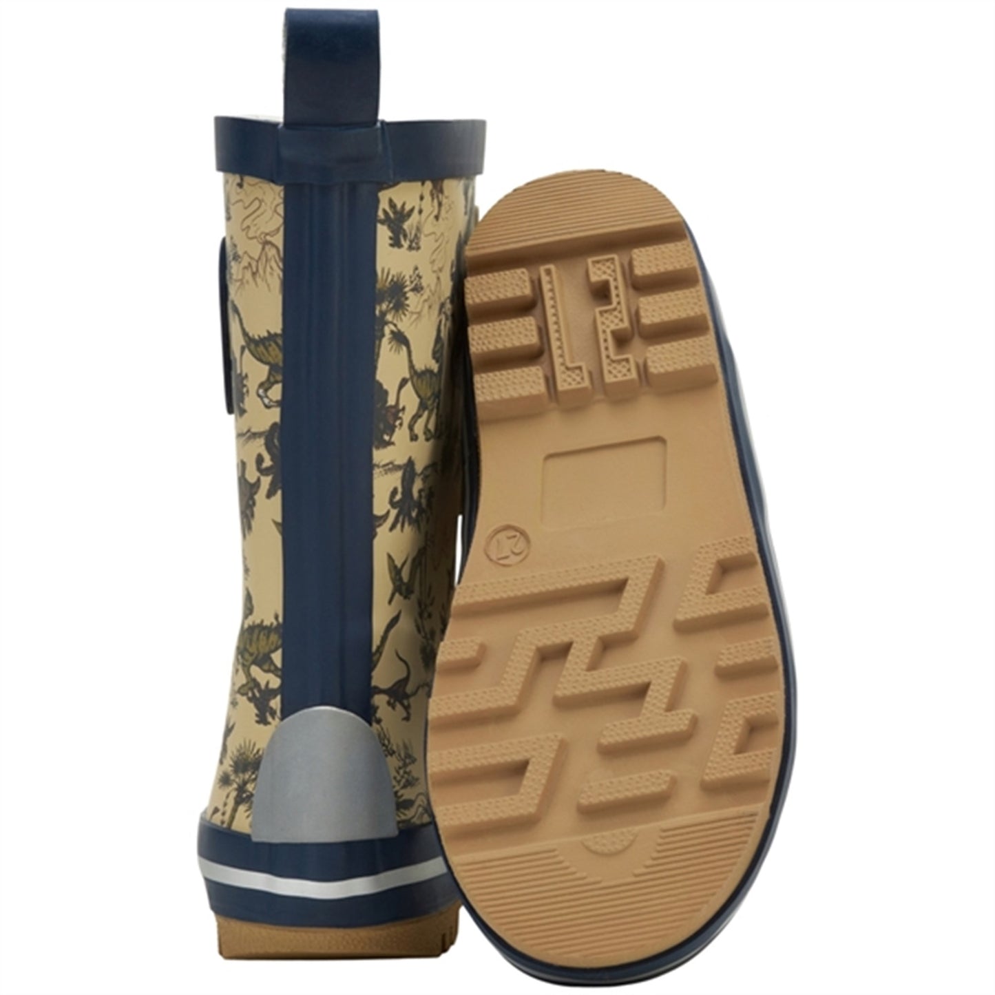Mikk-Line Rubber Boots Print Olive Gray