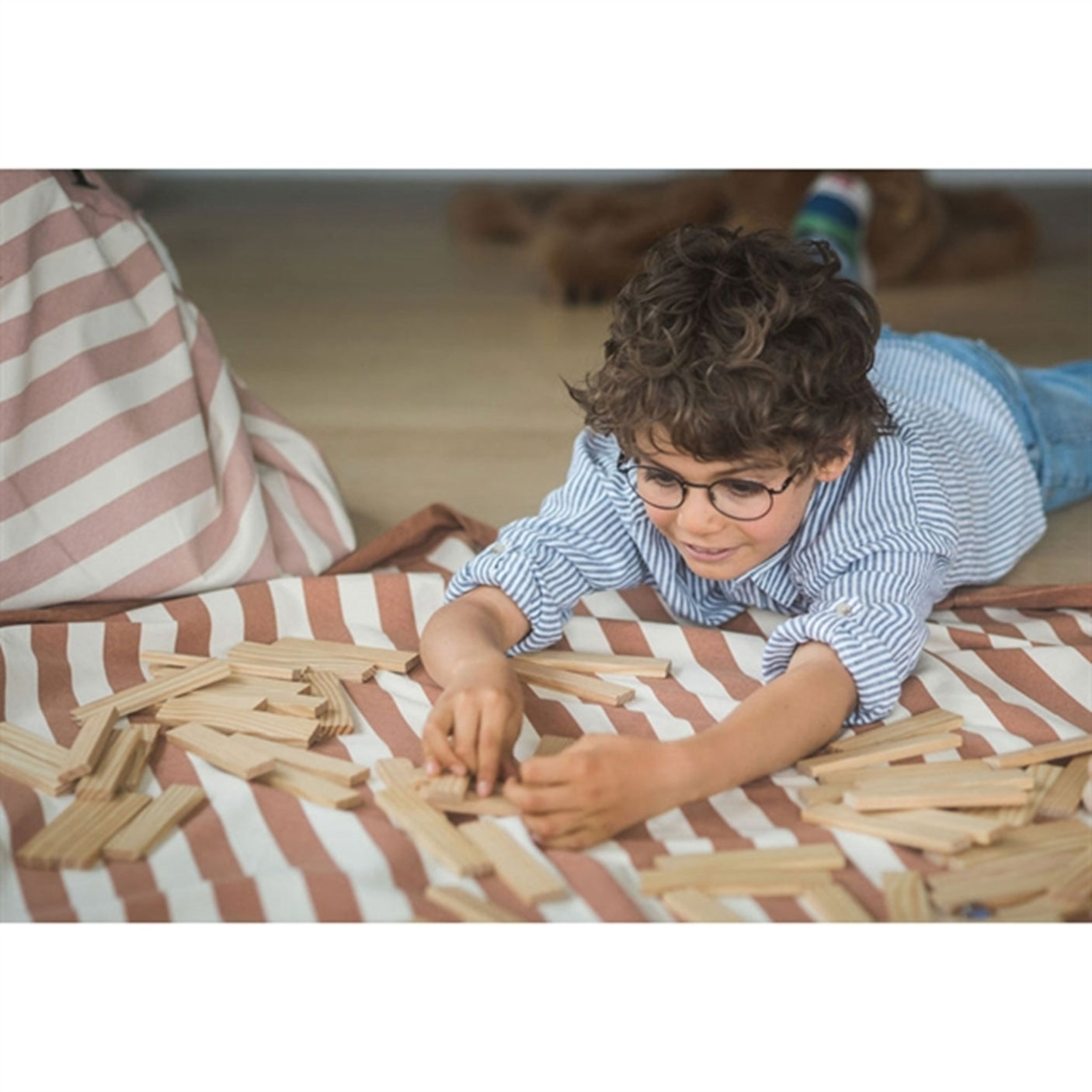 Play&Go 2-in-1 Play Mat Stripes Brown