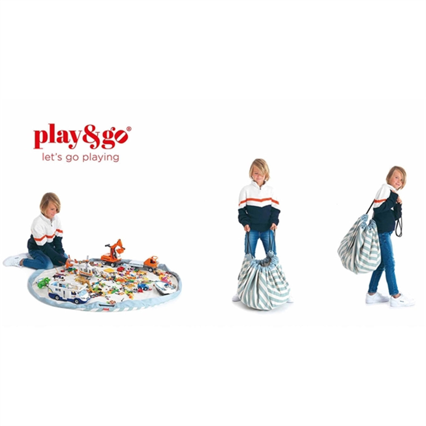Play&Go 2-in-1 Play Mat Stripes green